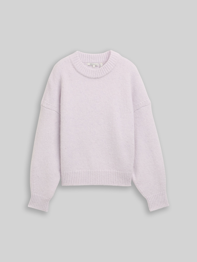 Oversize Strickpullover von Denim Female, lilac fog melange