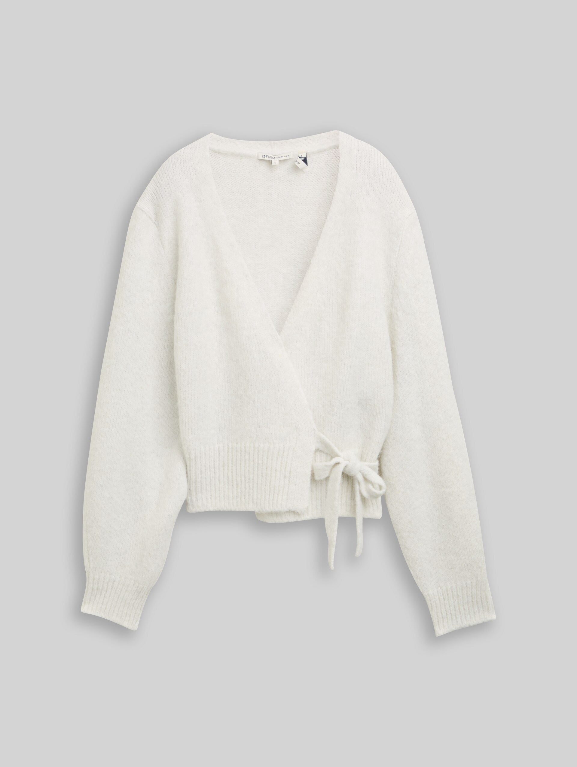 Relaxed fit wrap cardigan - Marble Beige Melange