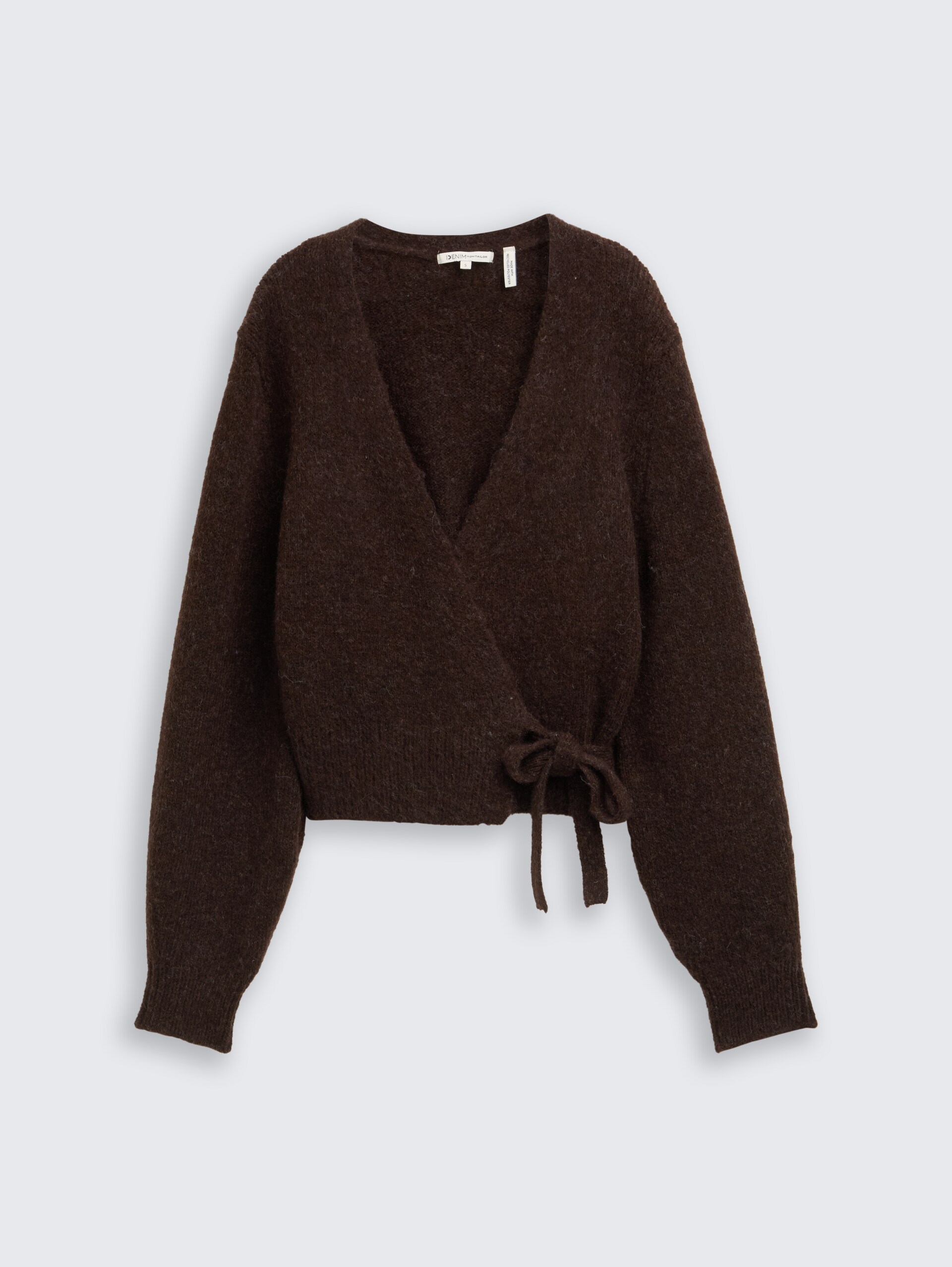 Relaxed Fit Wrap Cardigan - soft chocolate brown melange