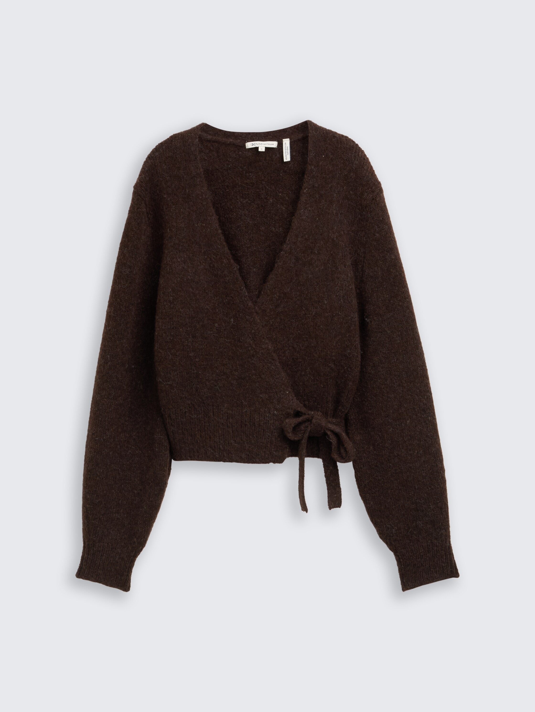 Relaxed Fit Wrap Cardigan - soft_chocolate_brown_melange - 