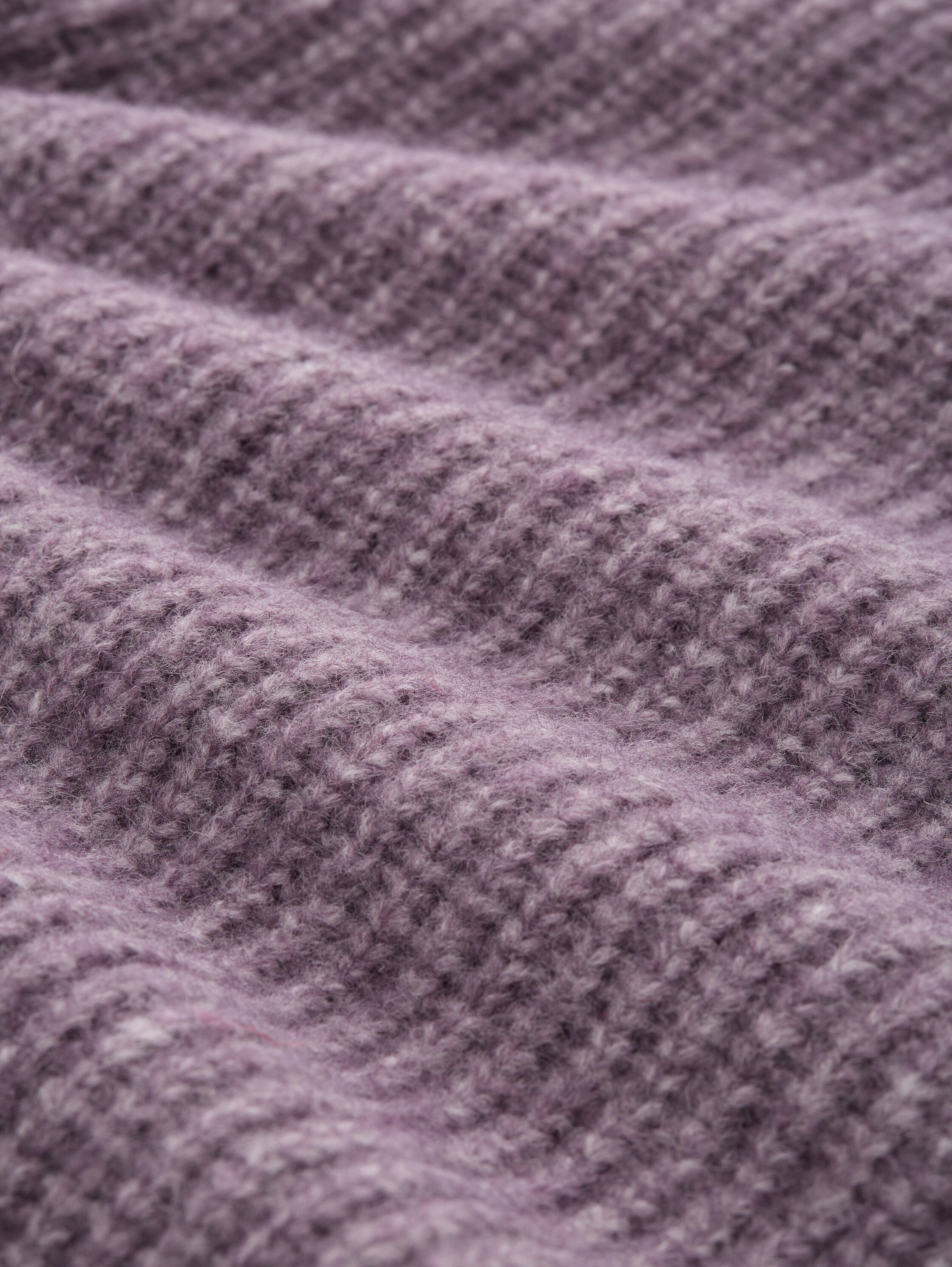 Relaxed Fit Strickpullover mit Stehkragen - dark_lavender_melange - 