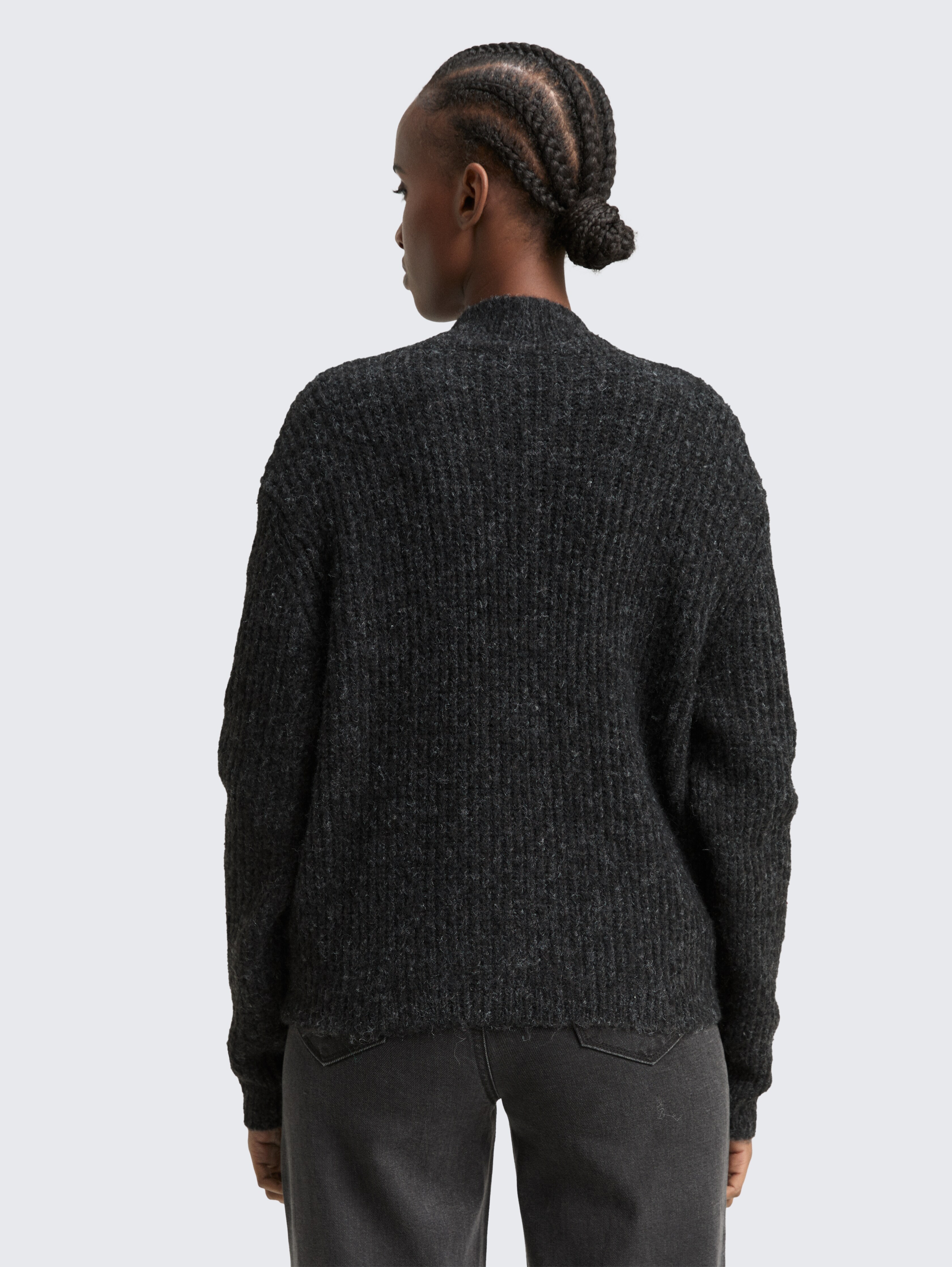 2024セオリー黒ボンバージャケットコンパクトクレープブルゾンニットカーディガン BLANK HOTEL カーディガン Fuzzy Leopard Crewneck Knit Cardigan