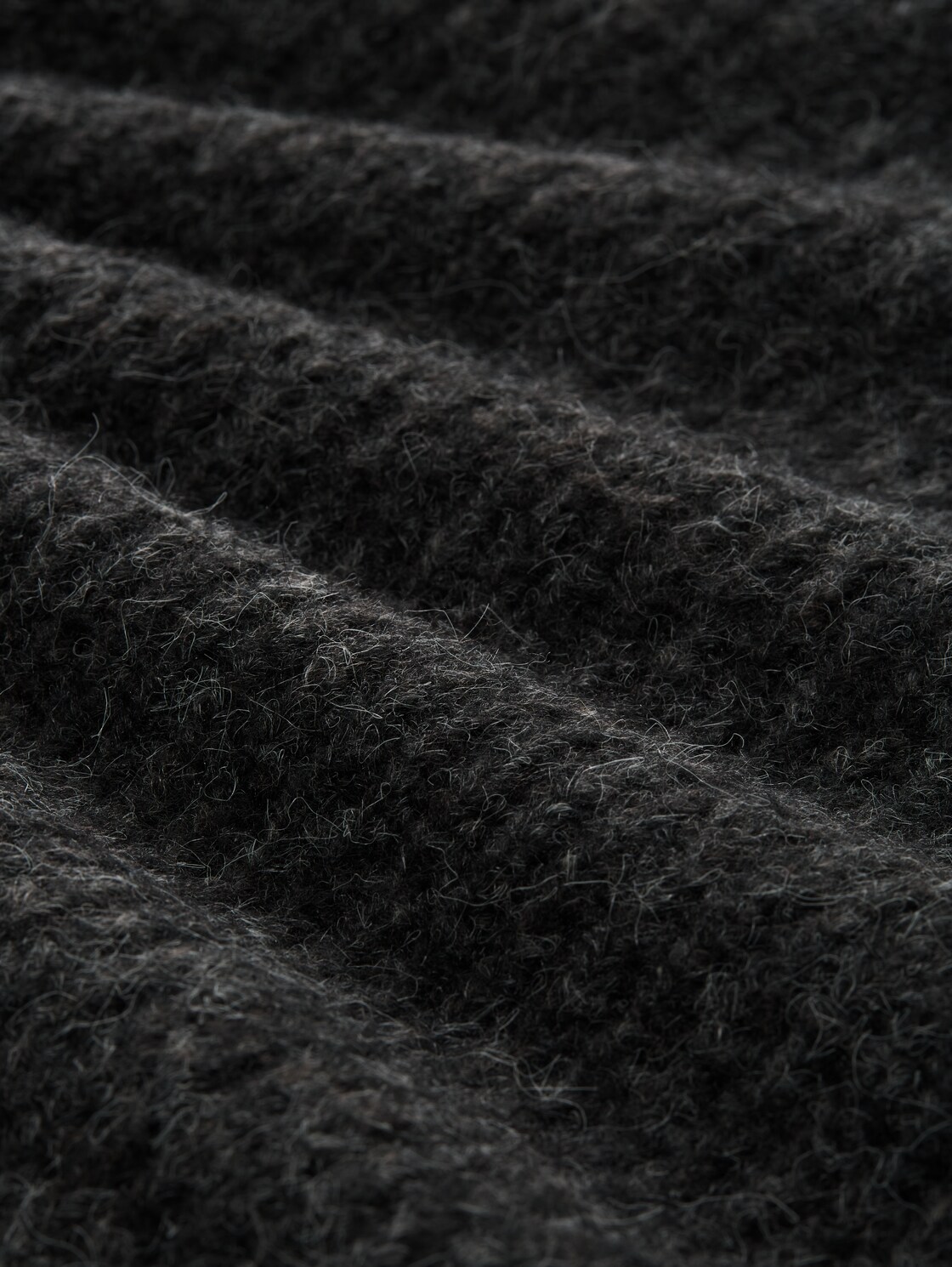 Cardigan mit Reißverschluss - Shale Grey Melange - Material-Ansicht