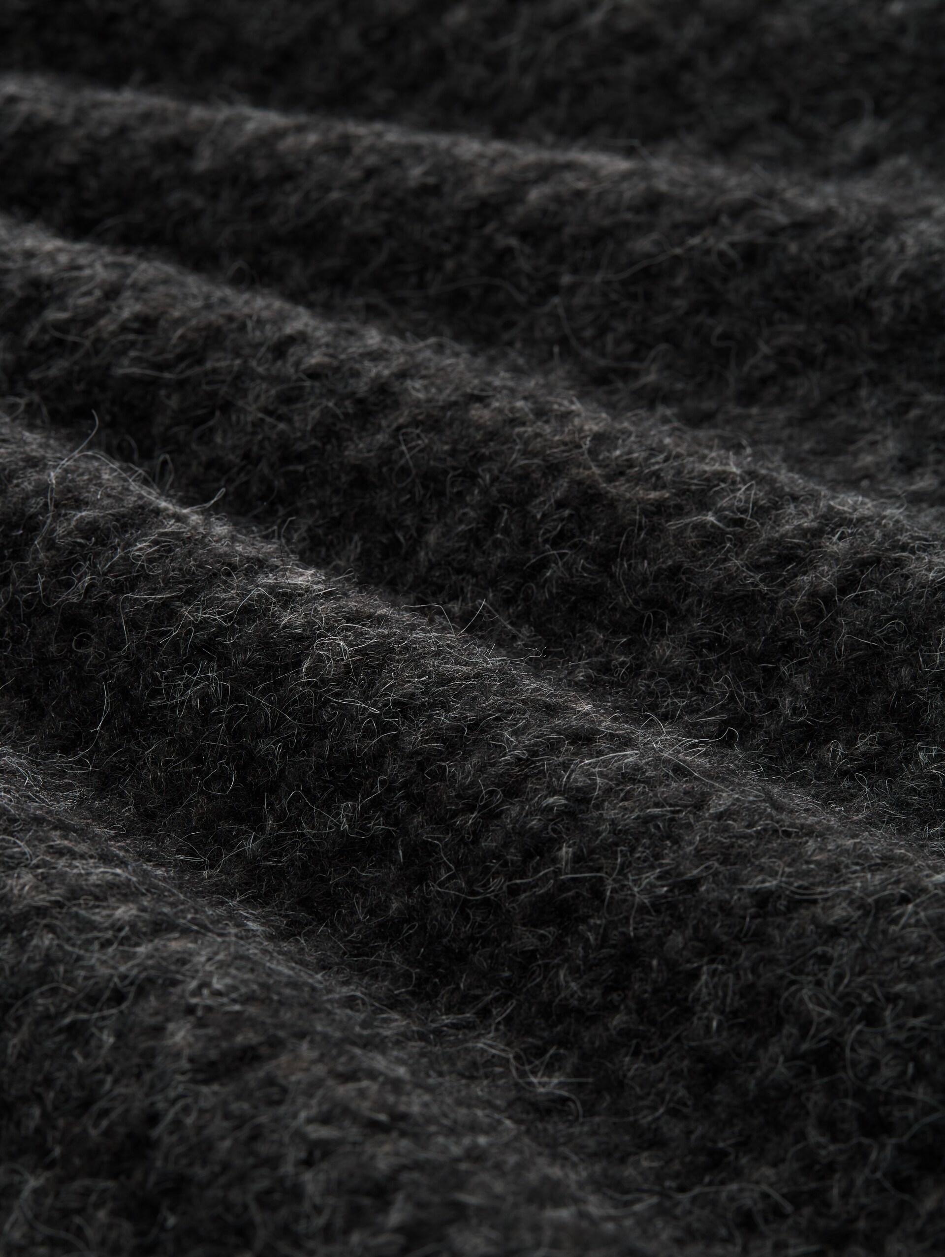 Cardigan mit Reißverschluss - Shale Grey Melange - Material-Ansicht