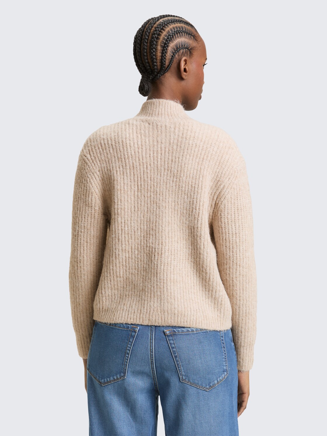 Cardigan mit Reißverschluss - cosy beige melange