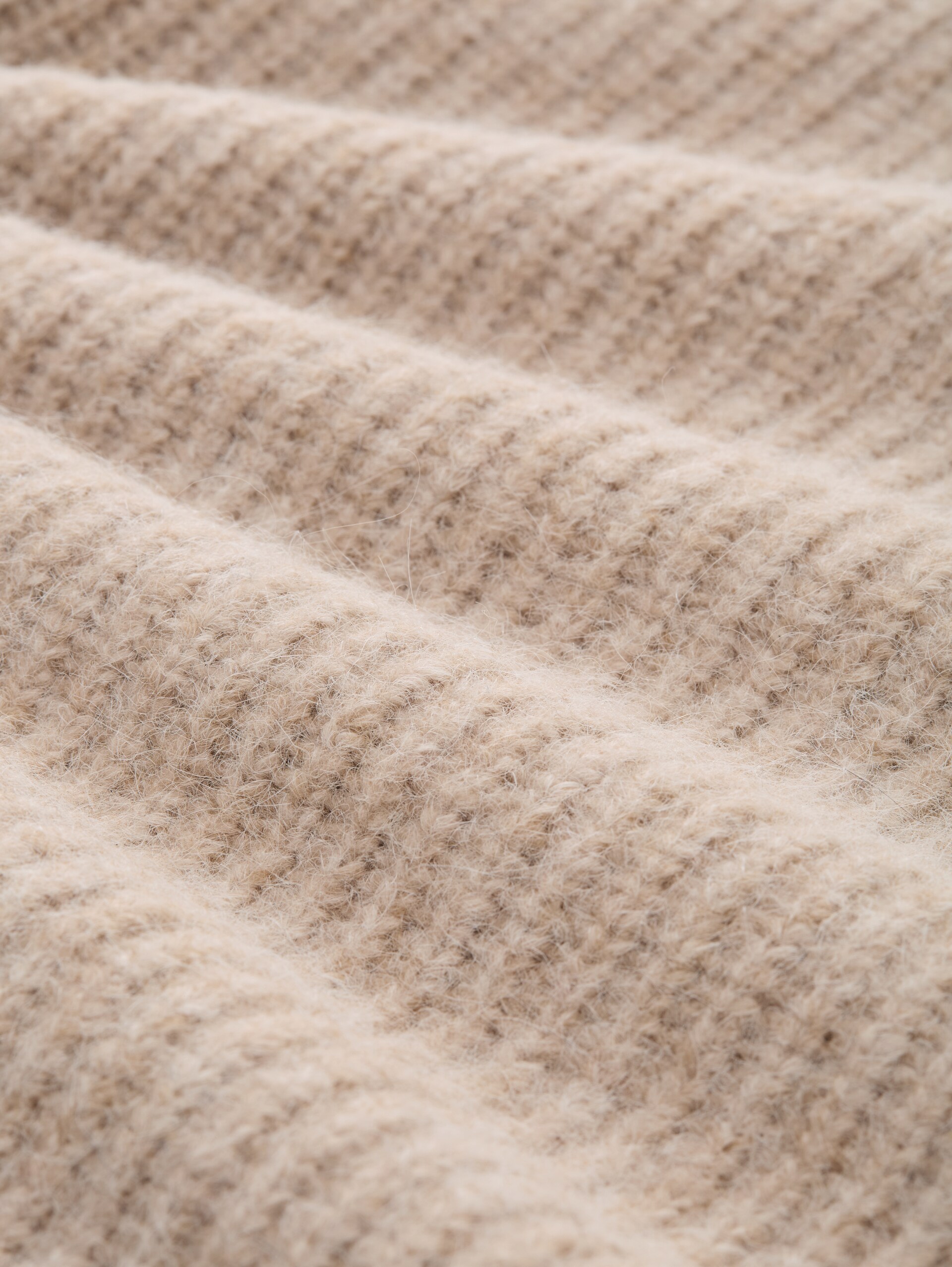Cardigan mit Reißverschluss - cosy beige melange - Material-Ansicht