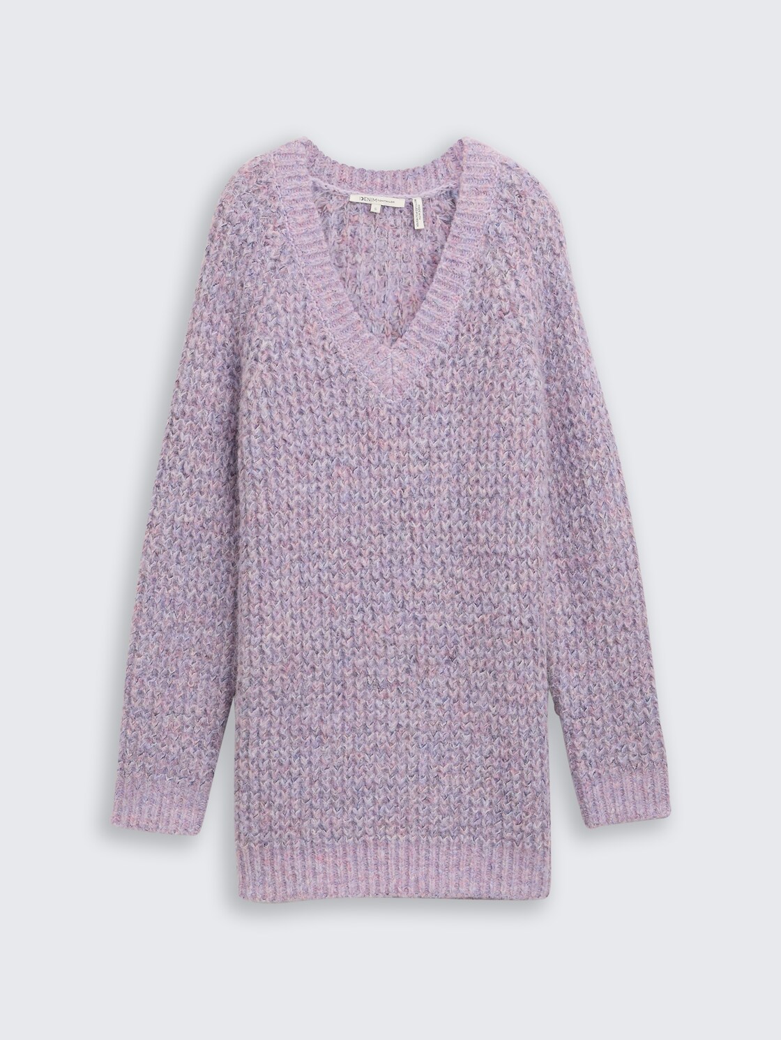 Longstyle Strickpullover mit Wollanteil - lilac multicolor melange