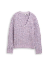 Selected, Relaxed fit cardigan with wool content by Tom Tailor, lila