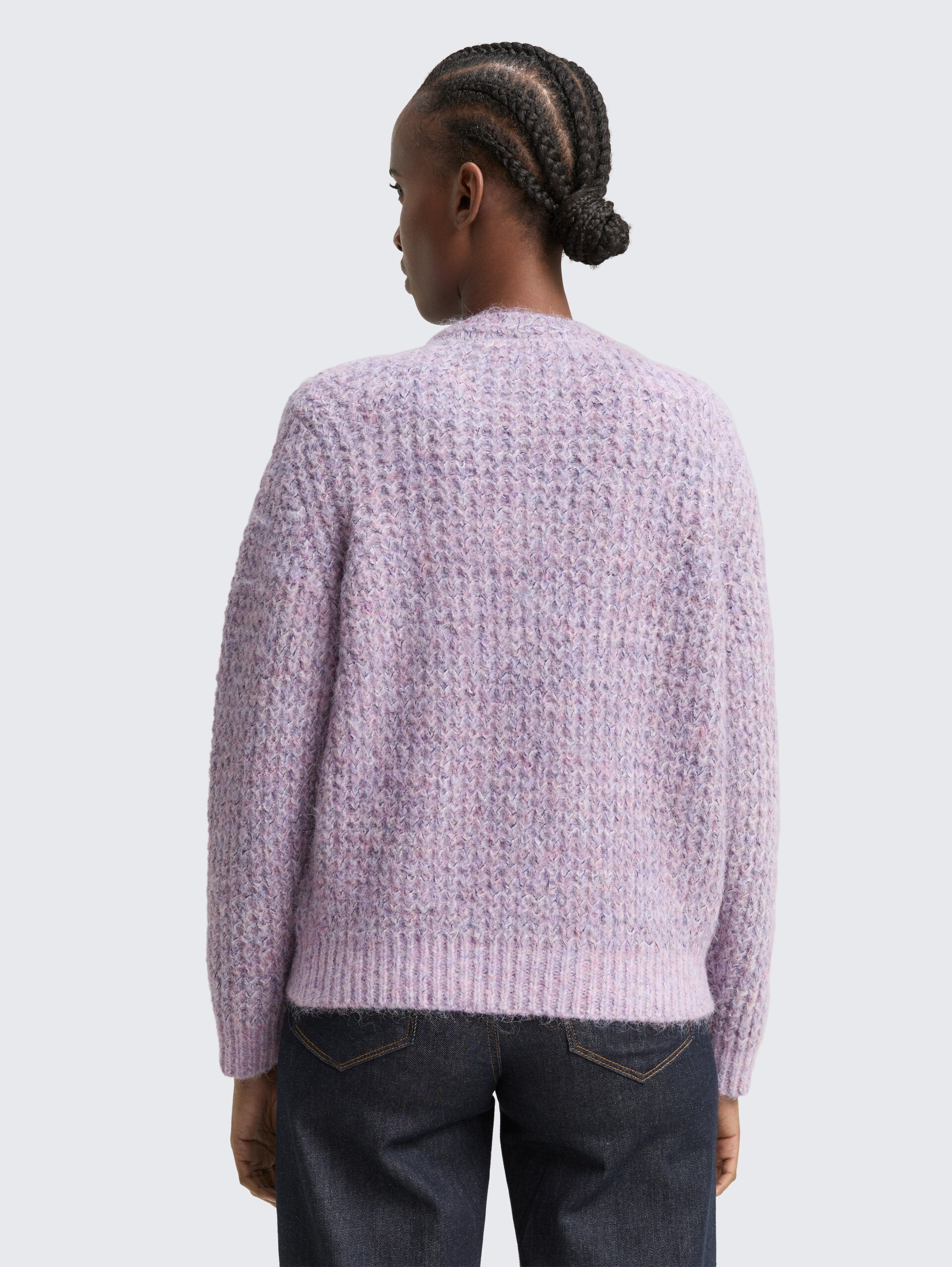 Relaxed Fit Cardigan mit Wollanteil - lilac multicolor melange