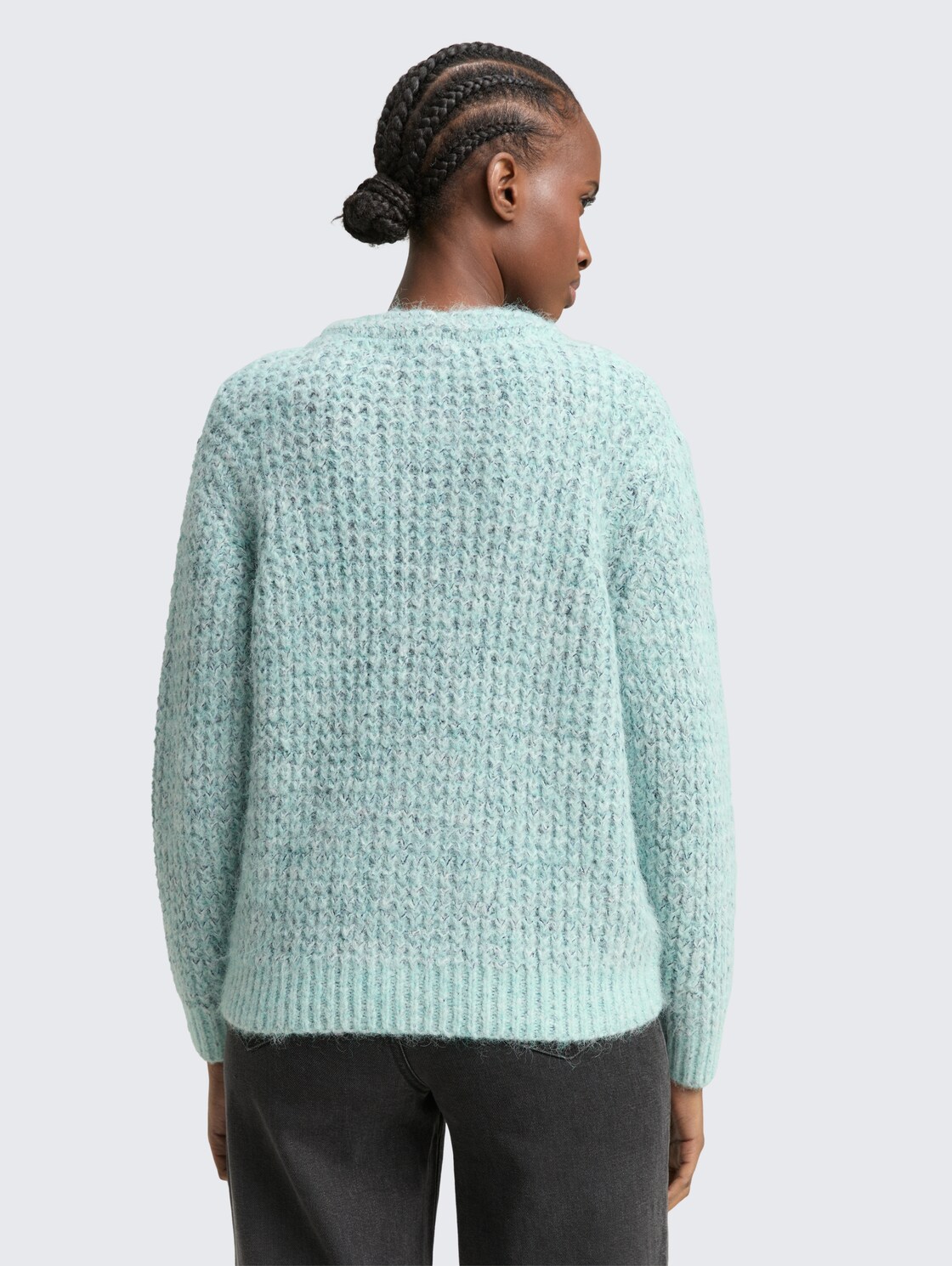 Relaxed Fit Cardigan mit Wollanteil - mint multicolor melange