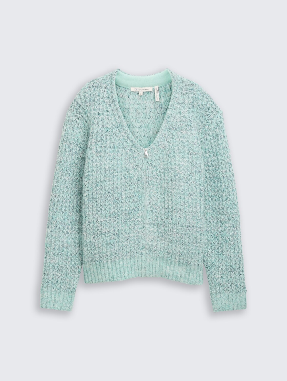 Relaxed Fit Cardigan mit Wollanteil - mint multicolor melange