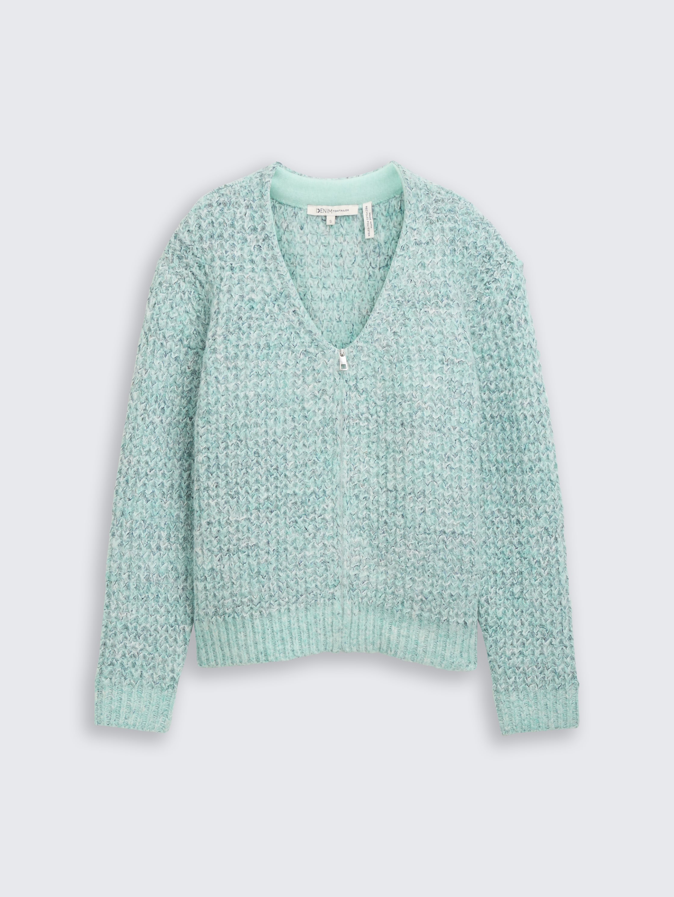 Relaxed Fit Cardigan mit Wollanteil - mint_multicolor_melange - 