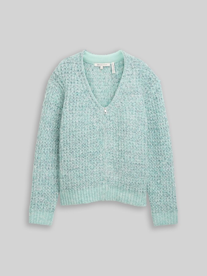 Relaxed Fit Cardigan mit Wollanteil von Denim Female, mint multicolor melange