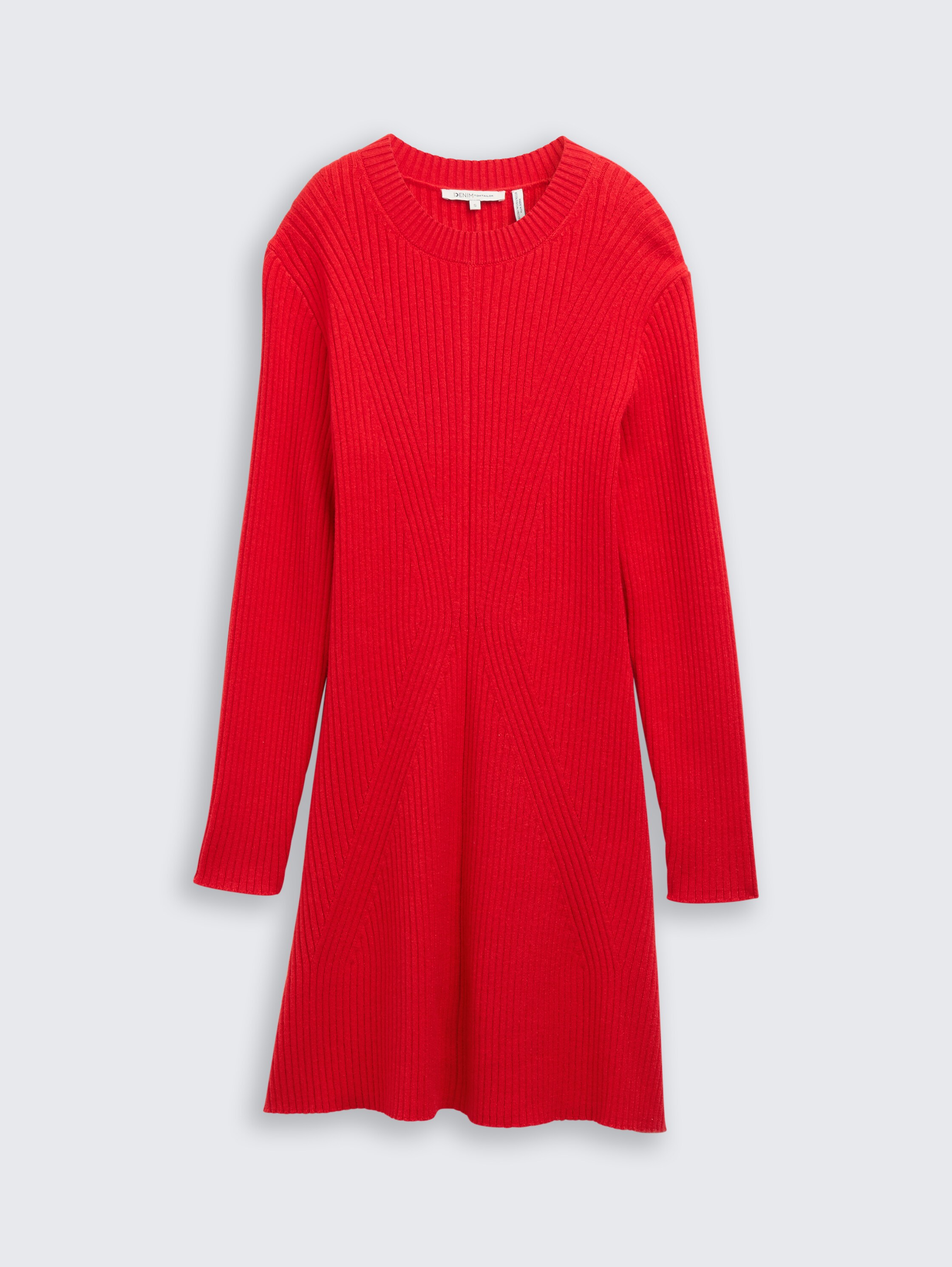 Fitted Mini-Kleid aus Rippstrick - brilliant_red - 