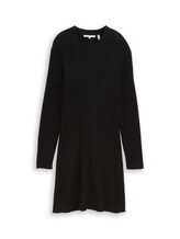 Ausgewählt, Fitted Mini-Kleid aus Rippstrick von Tom Tailor, schwarz
