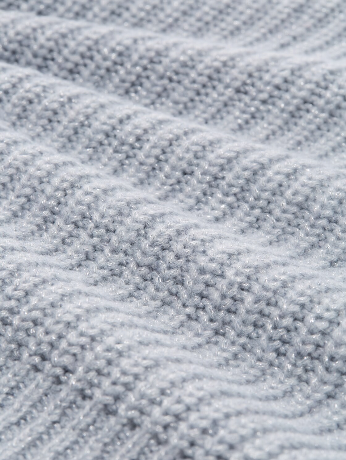 Relaxed Fit Strickpullover mit Glitzer-Effekt - Cement Grey Mélange - Material-Ansicht