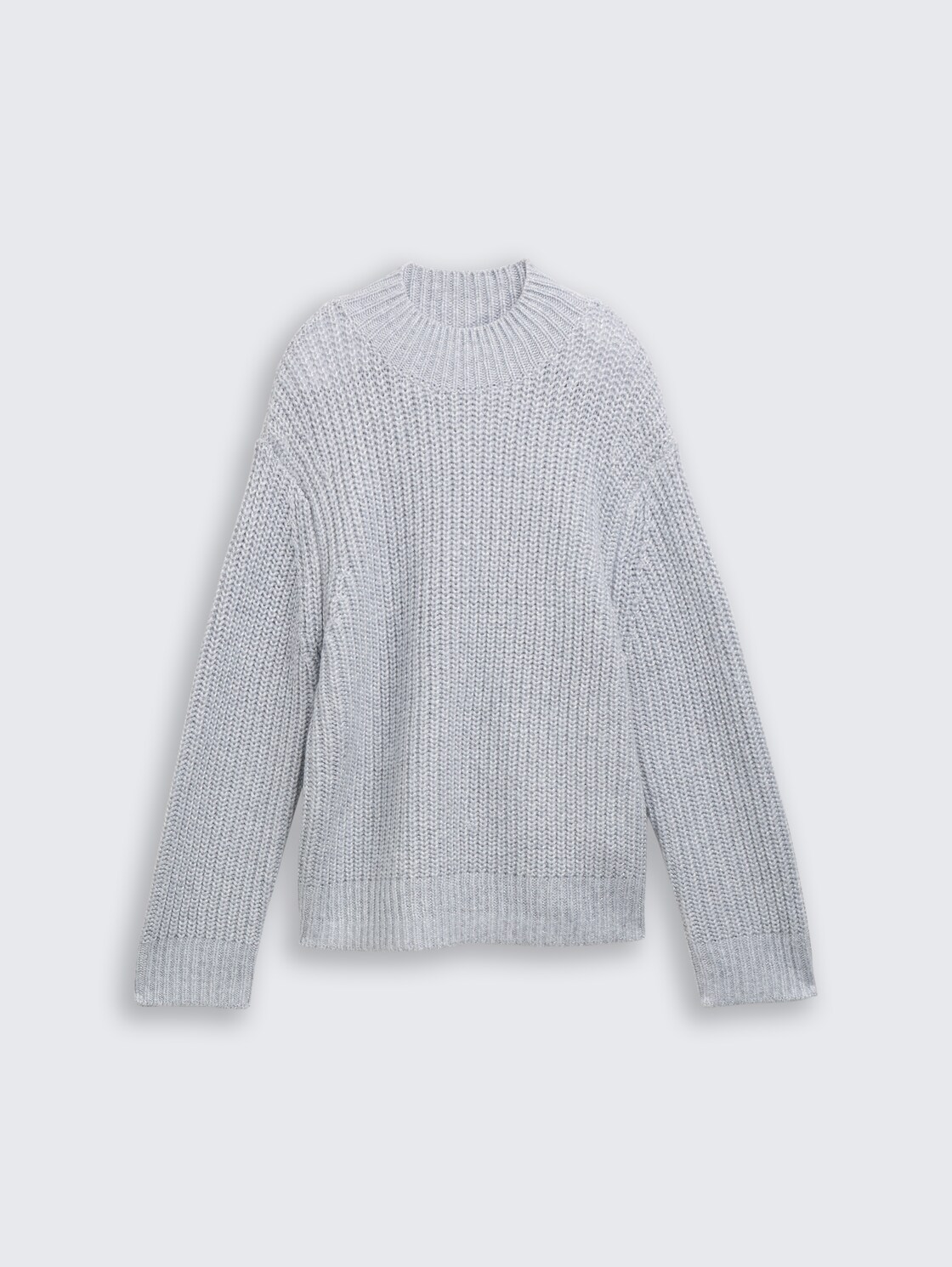 Relaxed Fit Strickpullover mit Glitzer-Effekt - Cement Grey Mélange