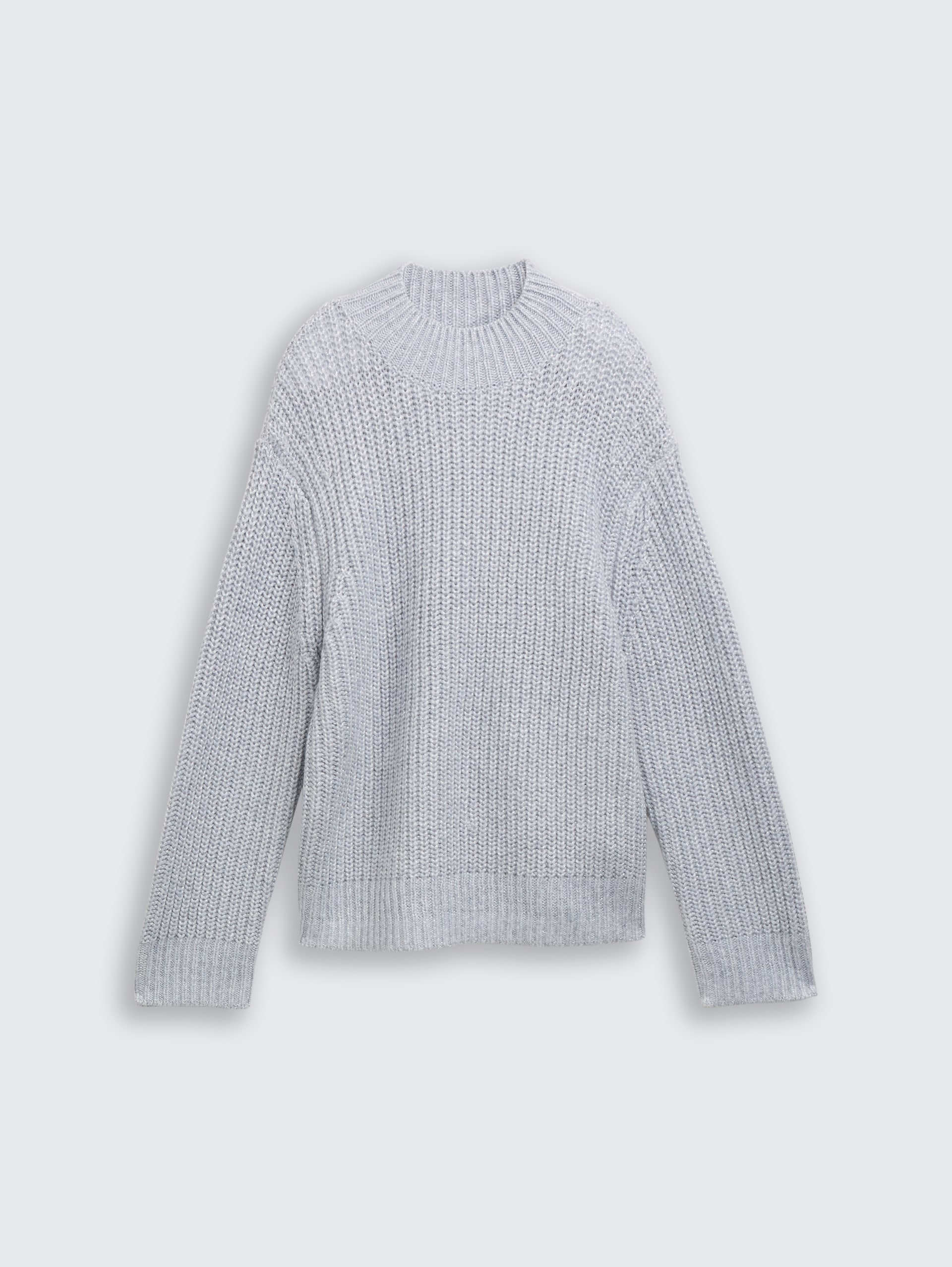 Relaxed Fit Strickpullover mit Glitzer-Effekt - Cement Grey Mélange