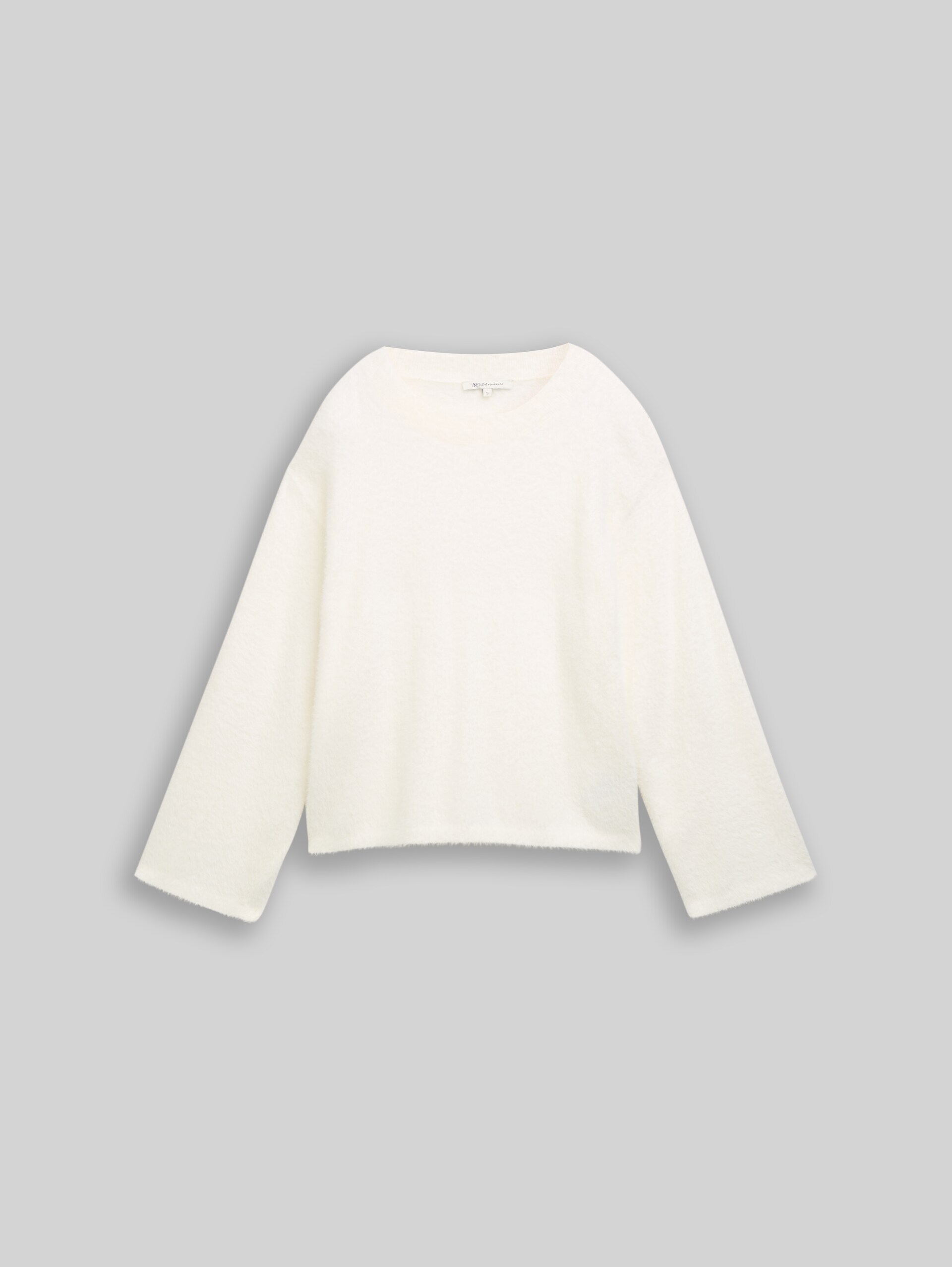 Strickpullover aus Federgarn - off white