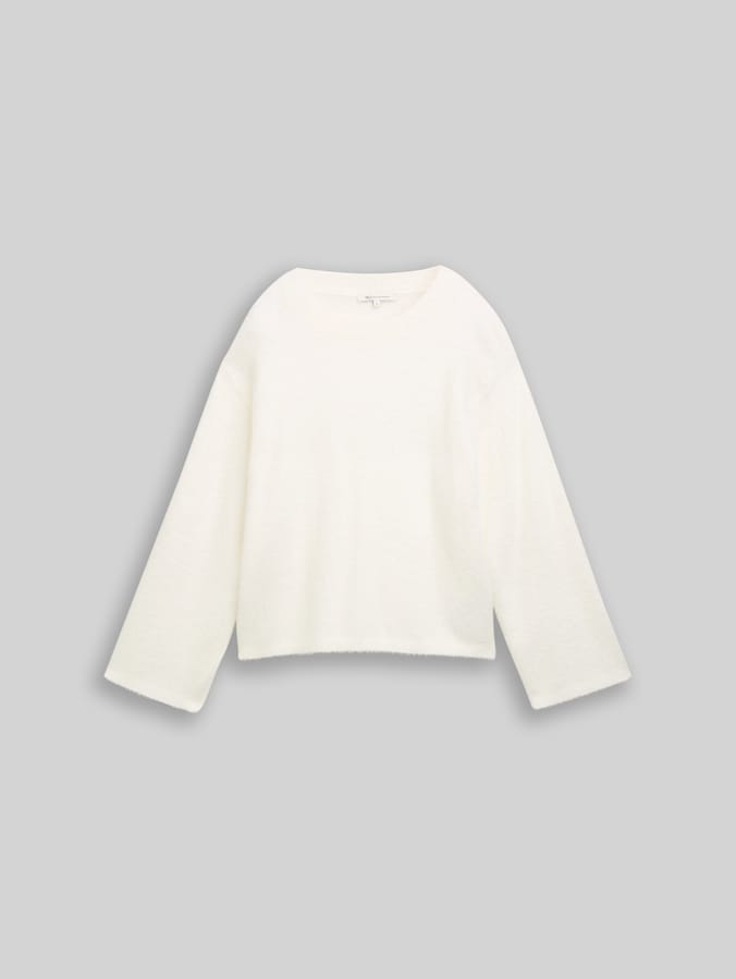 Gebreide trui van vezelgaren door Denim Female, off white