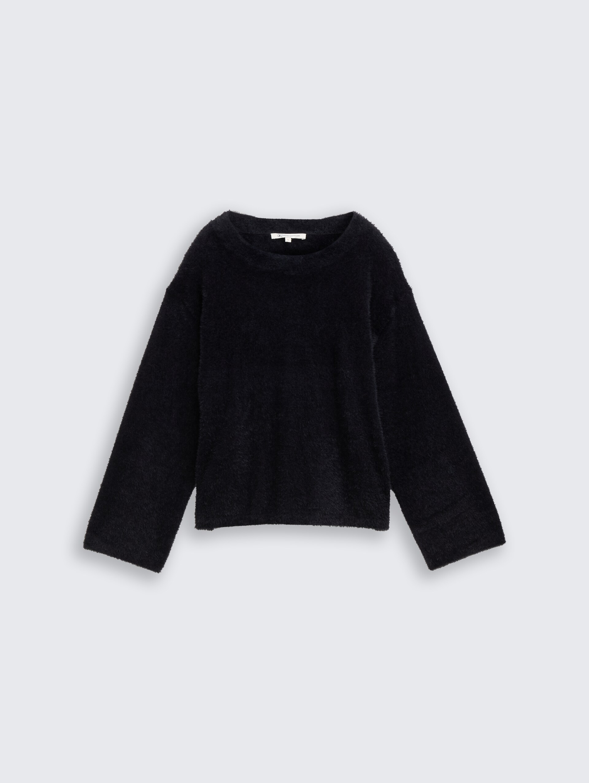 Strickpullover aus Federgarn - deep black
