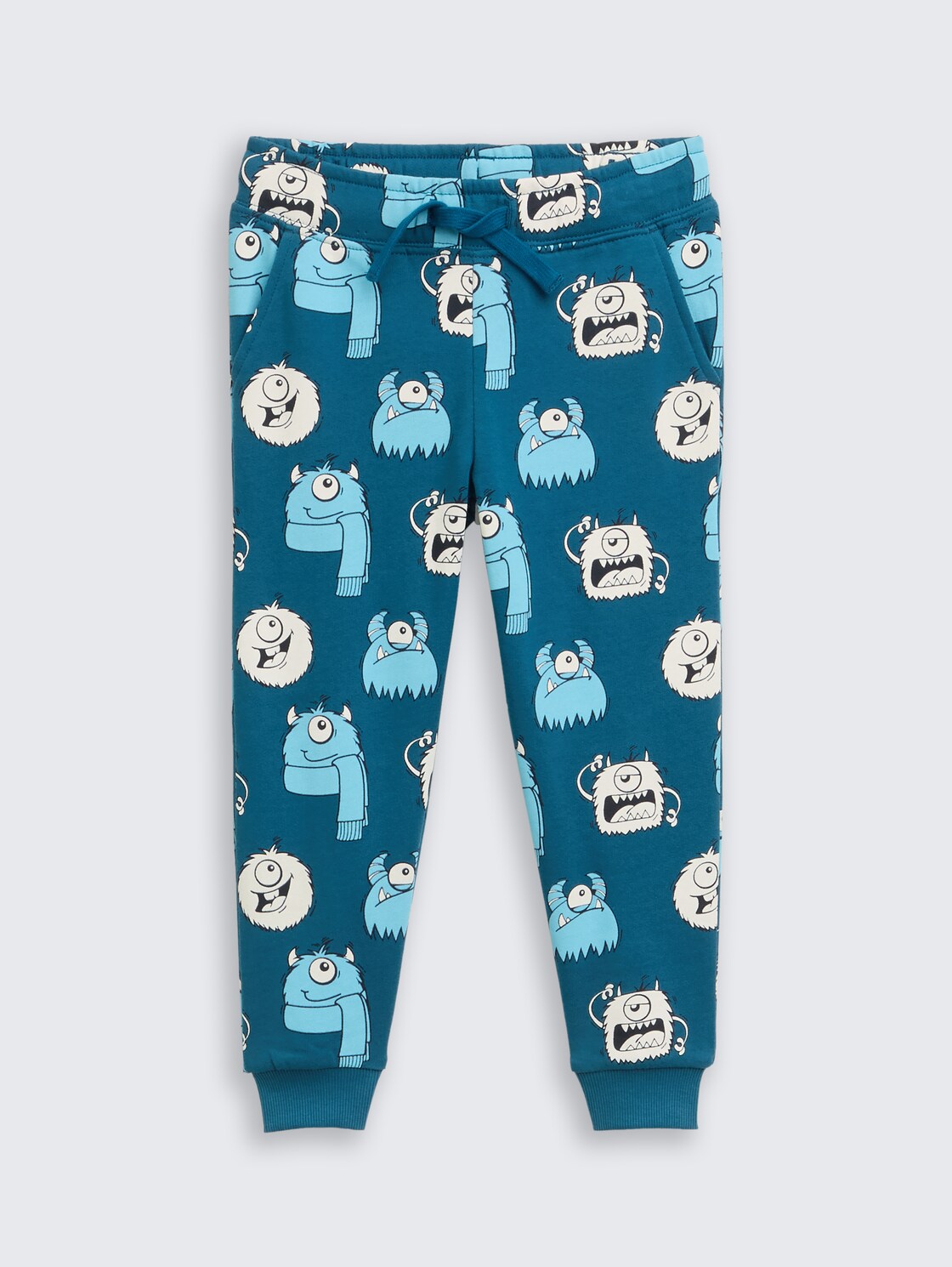 Basic Jogginghose mit Allover-Print - bluish cozy monster design