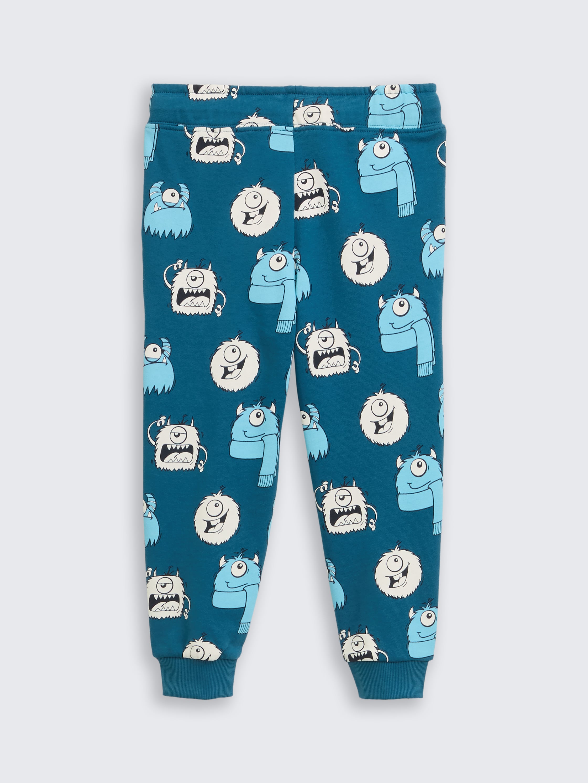 Basic jogging bottoms with all-over print - bluish_cozy_monster_design - 