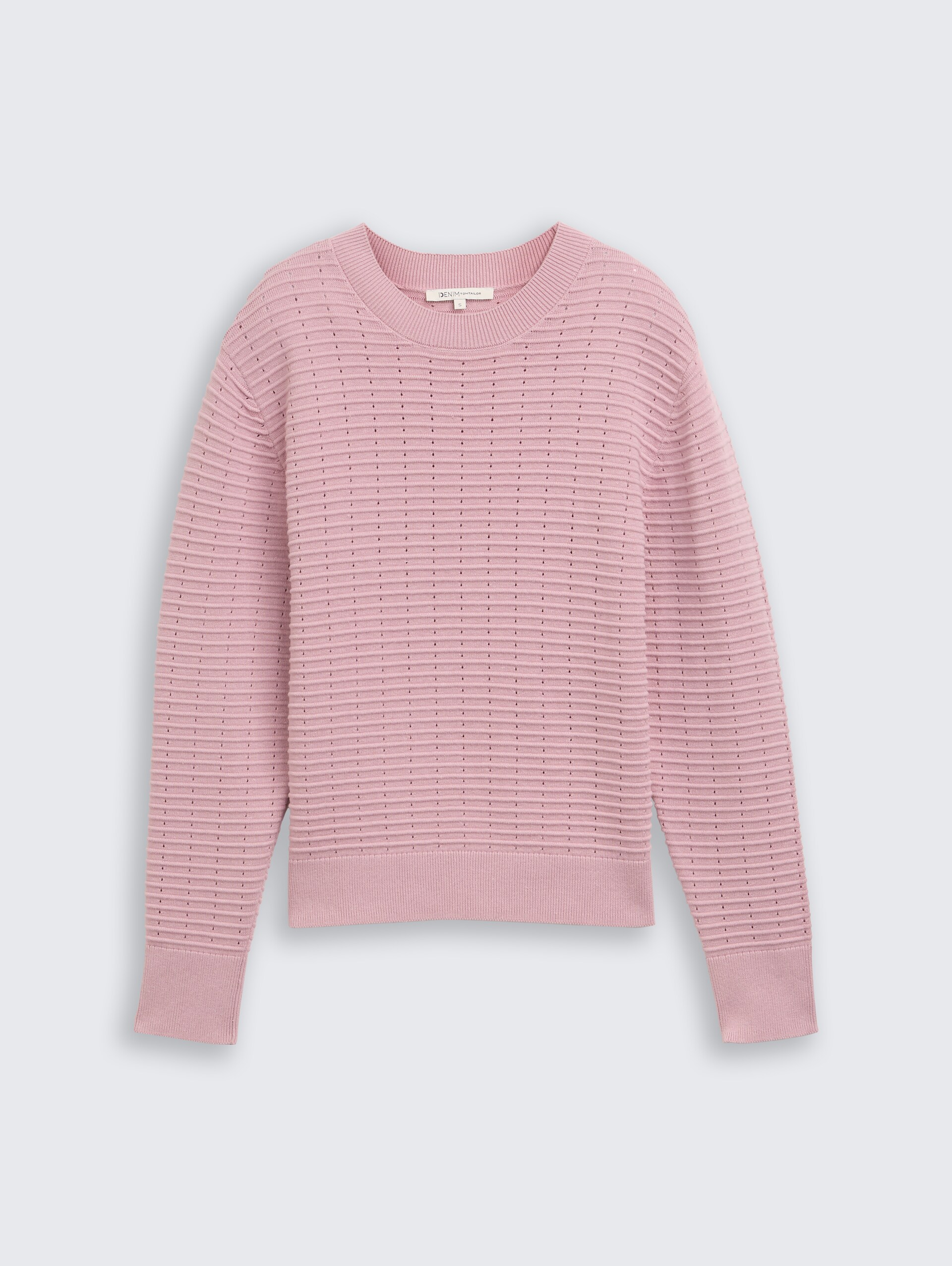 Strickpullover mit Rundhalsausschnitt - soft mauve rose