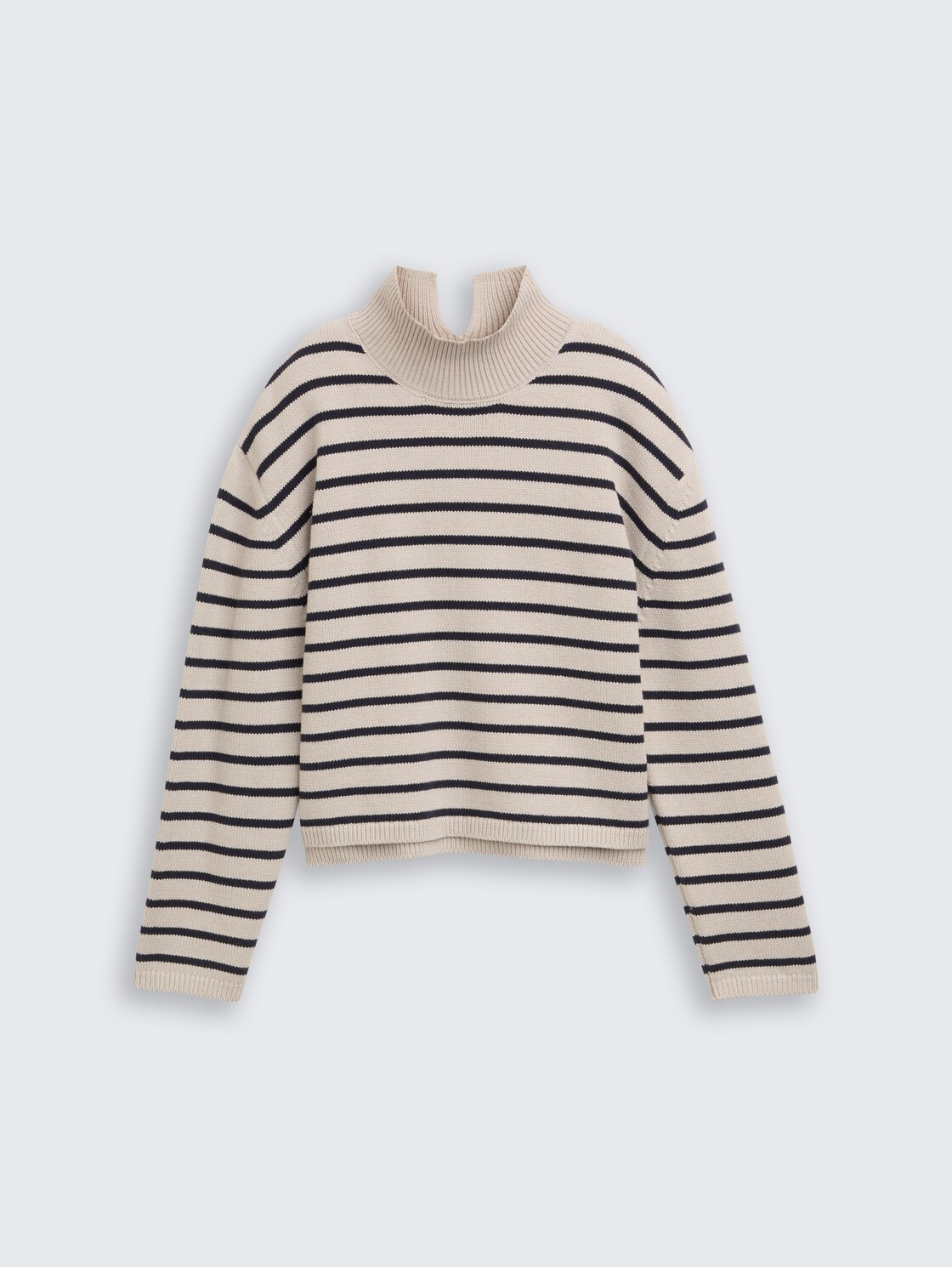 Relaxed Fit Strickpullover mit Streifenmuster - cloud grey navy stripe
