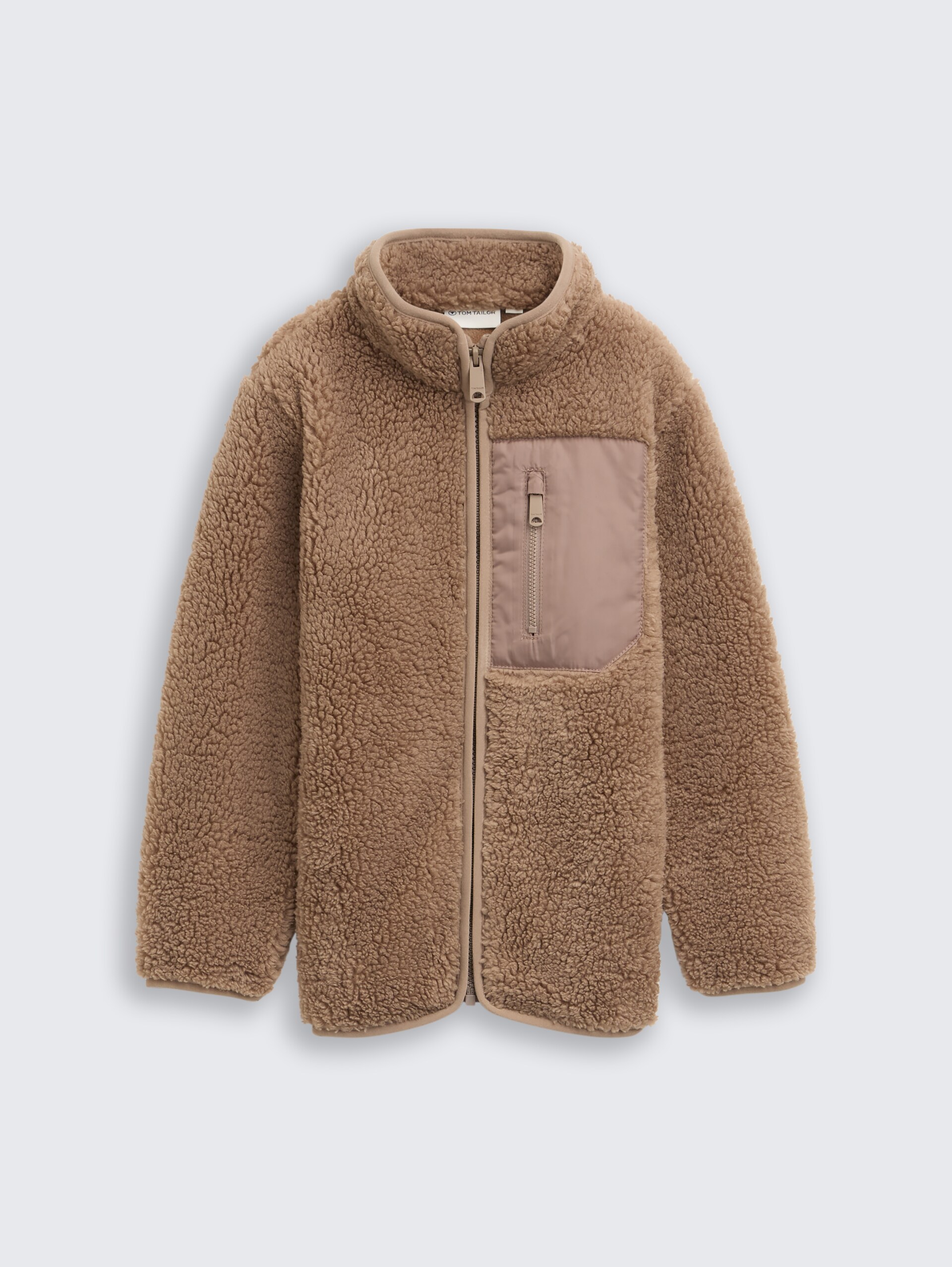 Teddy Sweatjacke mit Fleece - taupe grey - Vorder-Produkt-Ansicht