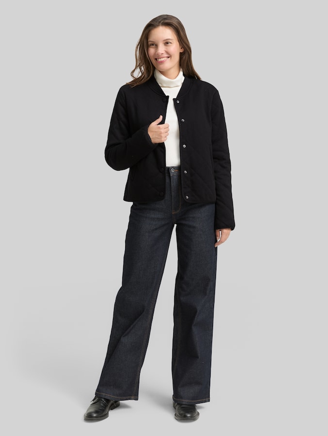 Gewatteerde jas met glittereffect door Women, structure with lurex