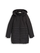 Ausgewählt, Softshell Hybrid Steppmantel mit Kapuze von Tom Tailor, schwarz