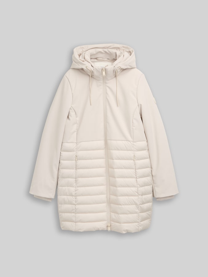 Softshell hybride gewatteerde jas met capuchon door Women, sand stone beige