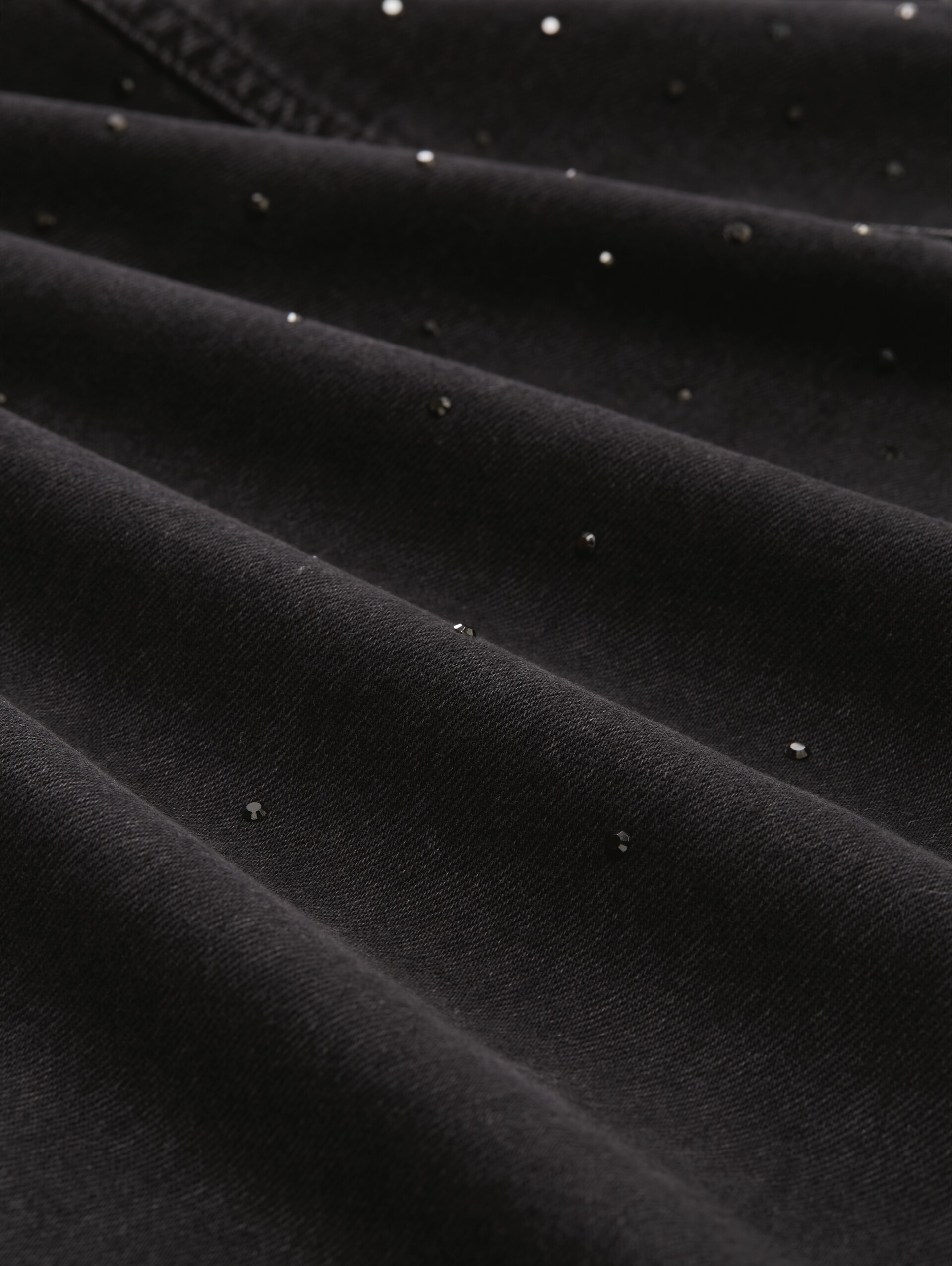 Jeansjacke mit Strass - black stone wash denim - Produkt-Detail-Ansicht