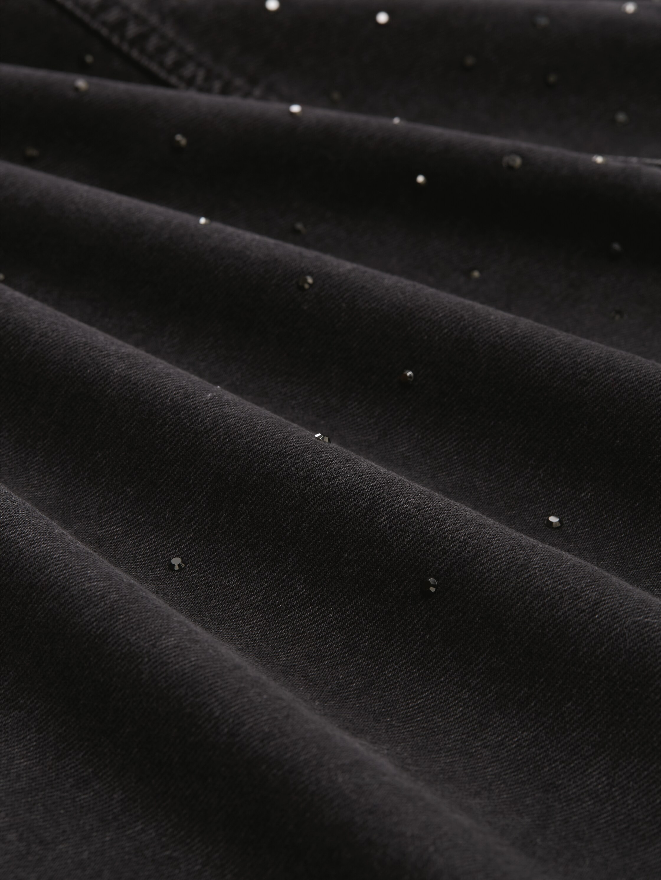 Jeans jacket with rhinestones - black_stone_wash_denim - 