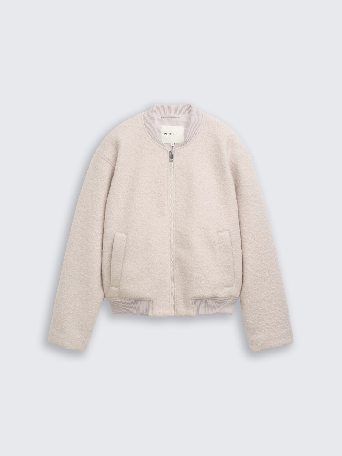 Bouclé Bomberjacke - cloud grey - Vorder-Produkt-Ansicht