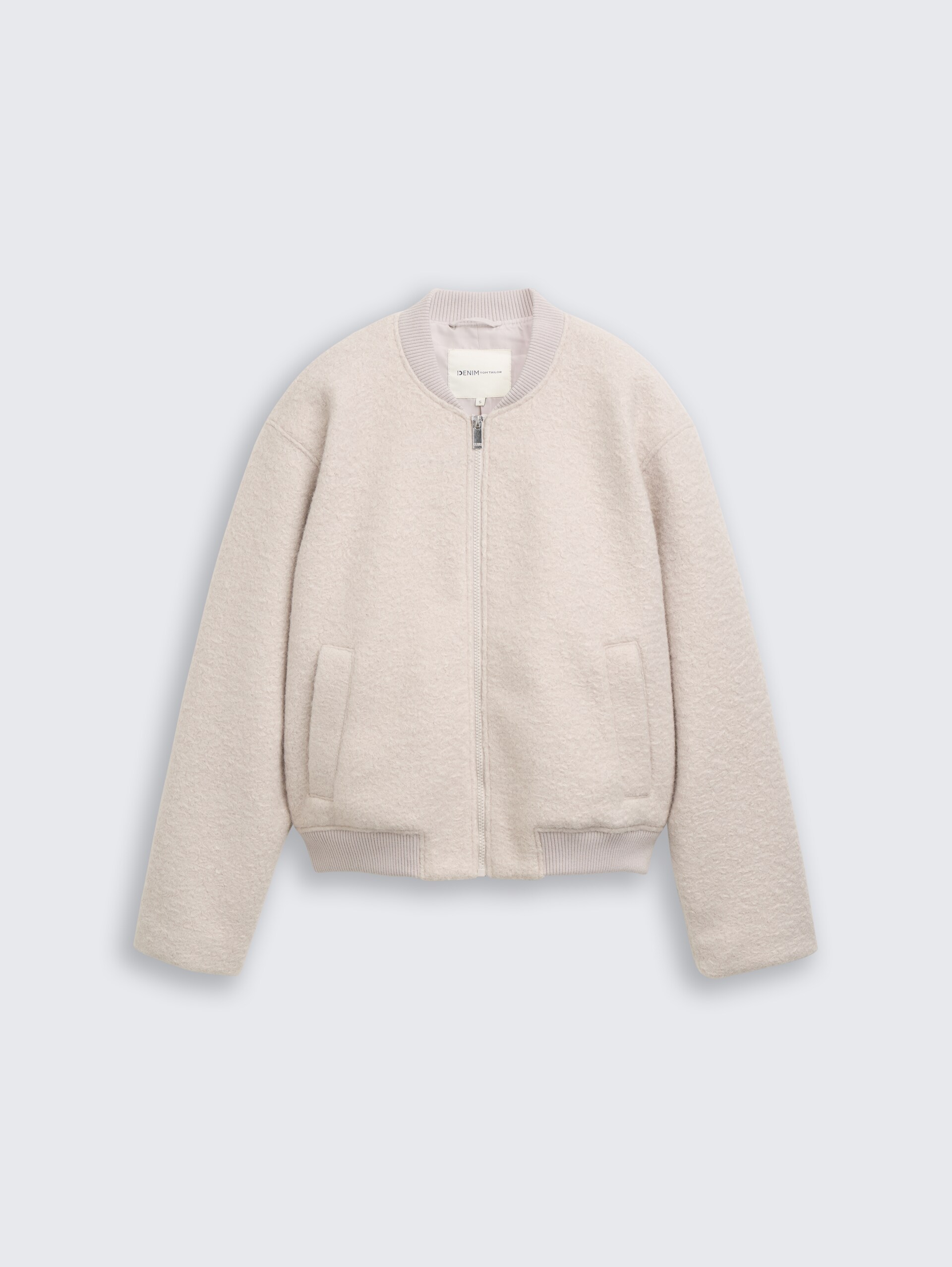 Bouclé Bomberjacke - cloud grey - Vorder-Produkt-Ansicht