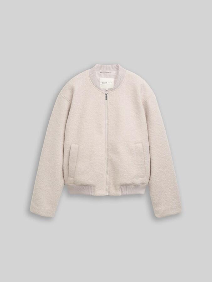 Bouclé Bomberjacke von Denim Female, cloud grey