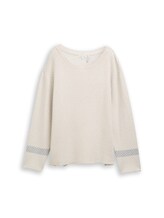 Ausgewählt, Loose Fit Jacquard Strickpullover von Tom Tailor, beige