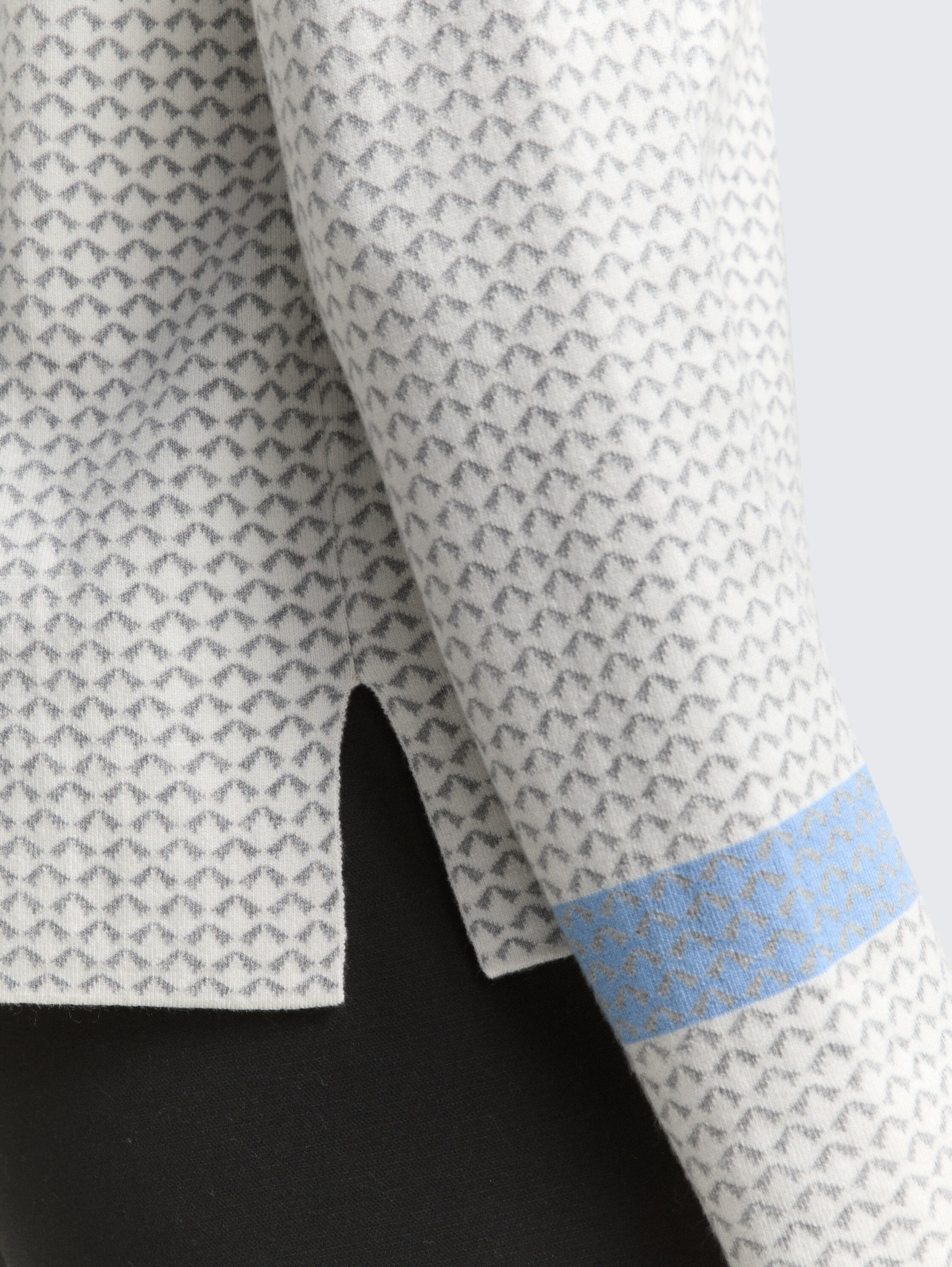 Losvallende jacquard gebreide trui - mini_argyle_on_grey_melange - 