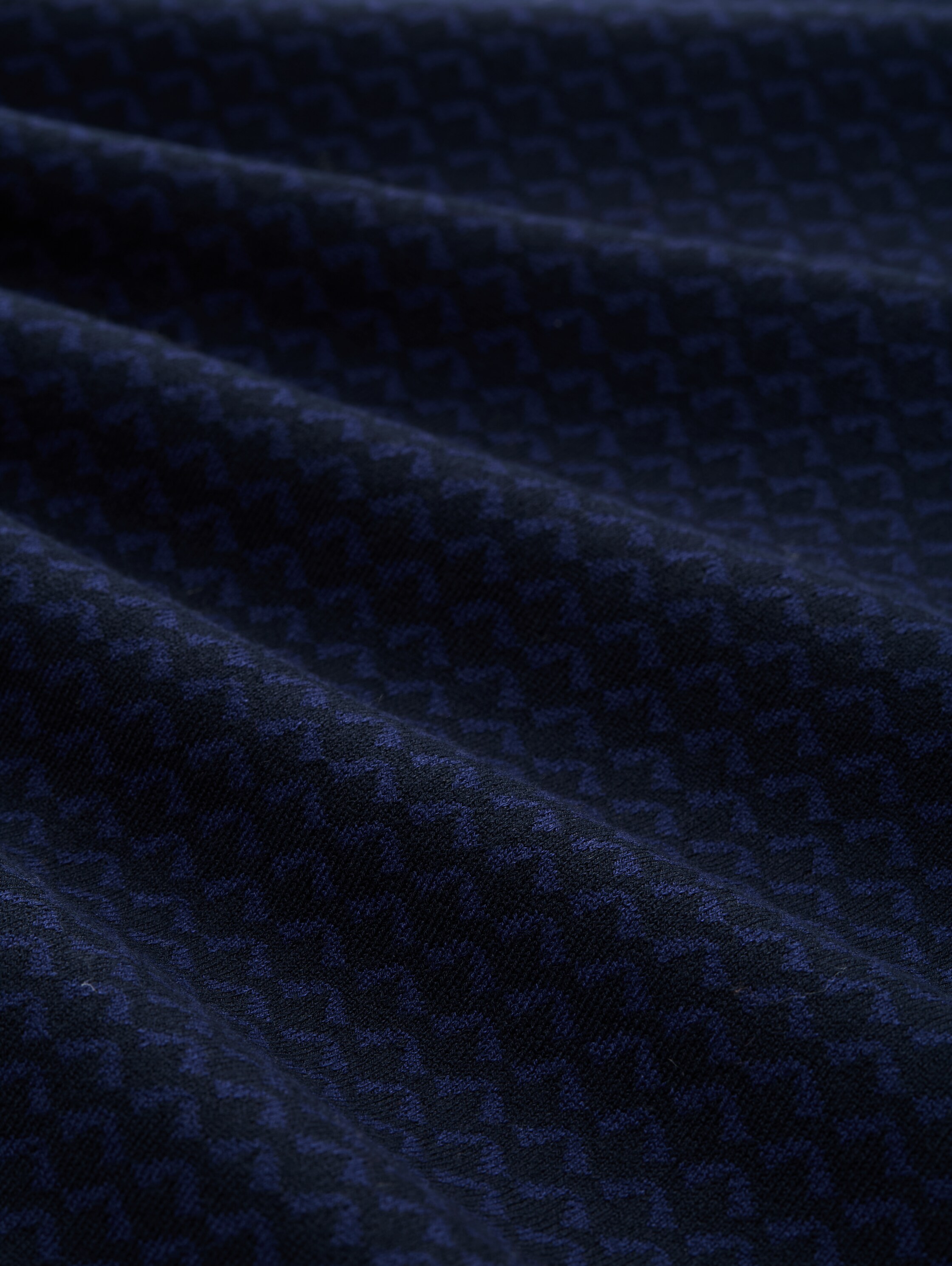 Losvallende jacquard gebreide trui - blue_mini_argyle - 