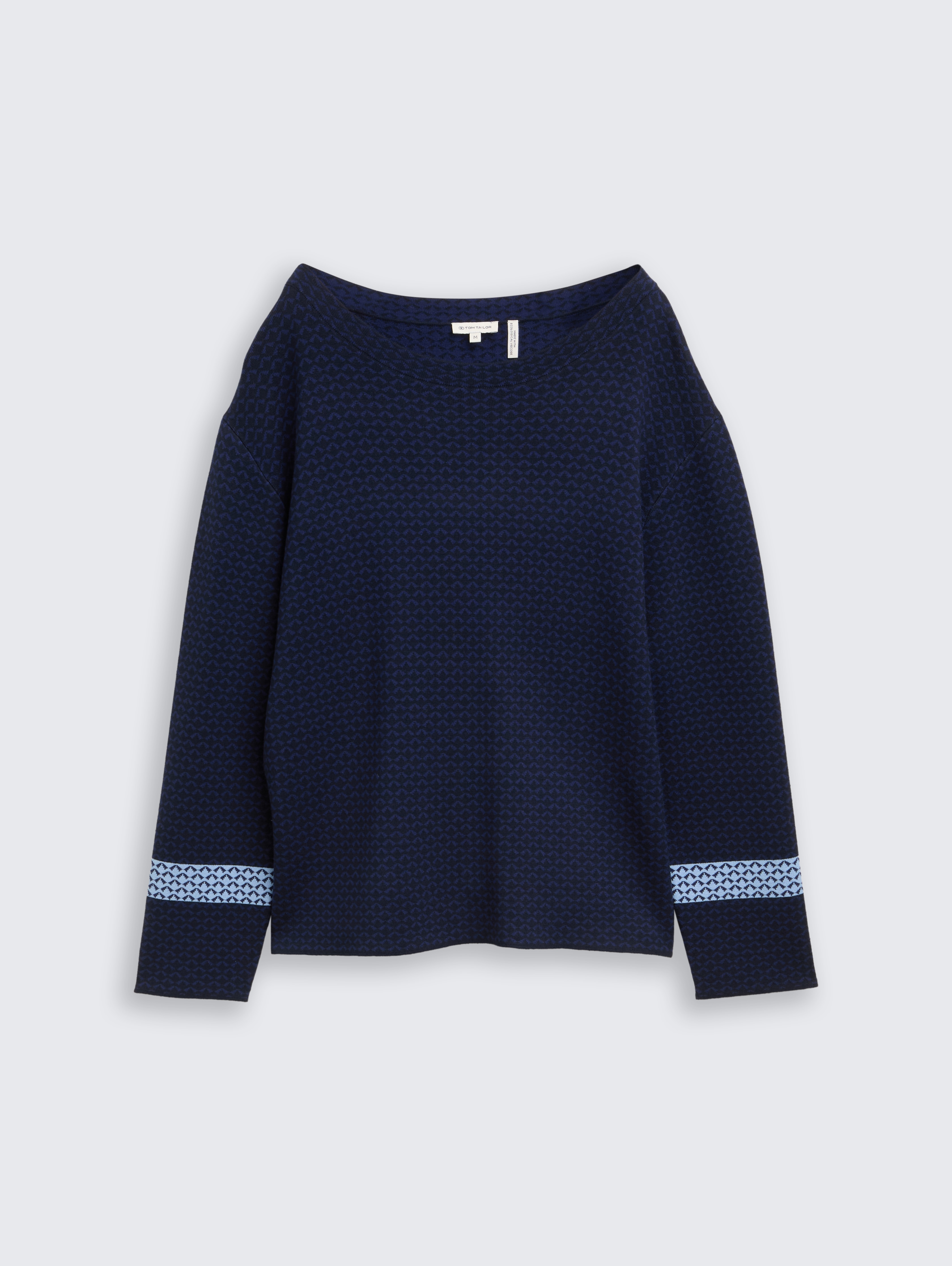 Loose Fit Jacquard Strickpullover von Women, blue mini argyle