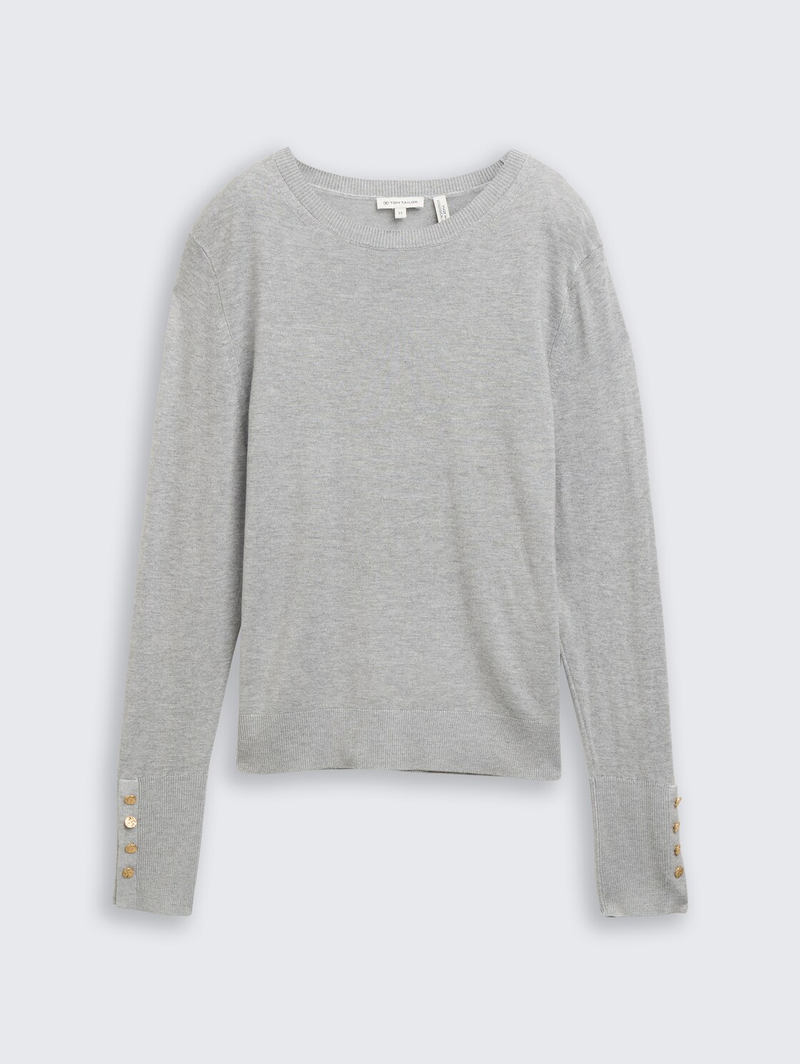 Strickpullover mit Knopf-Details - medium silver grey melange