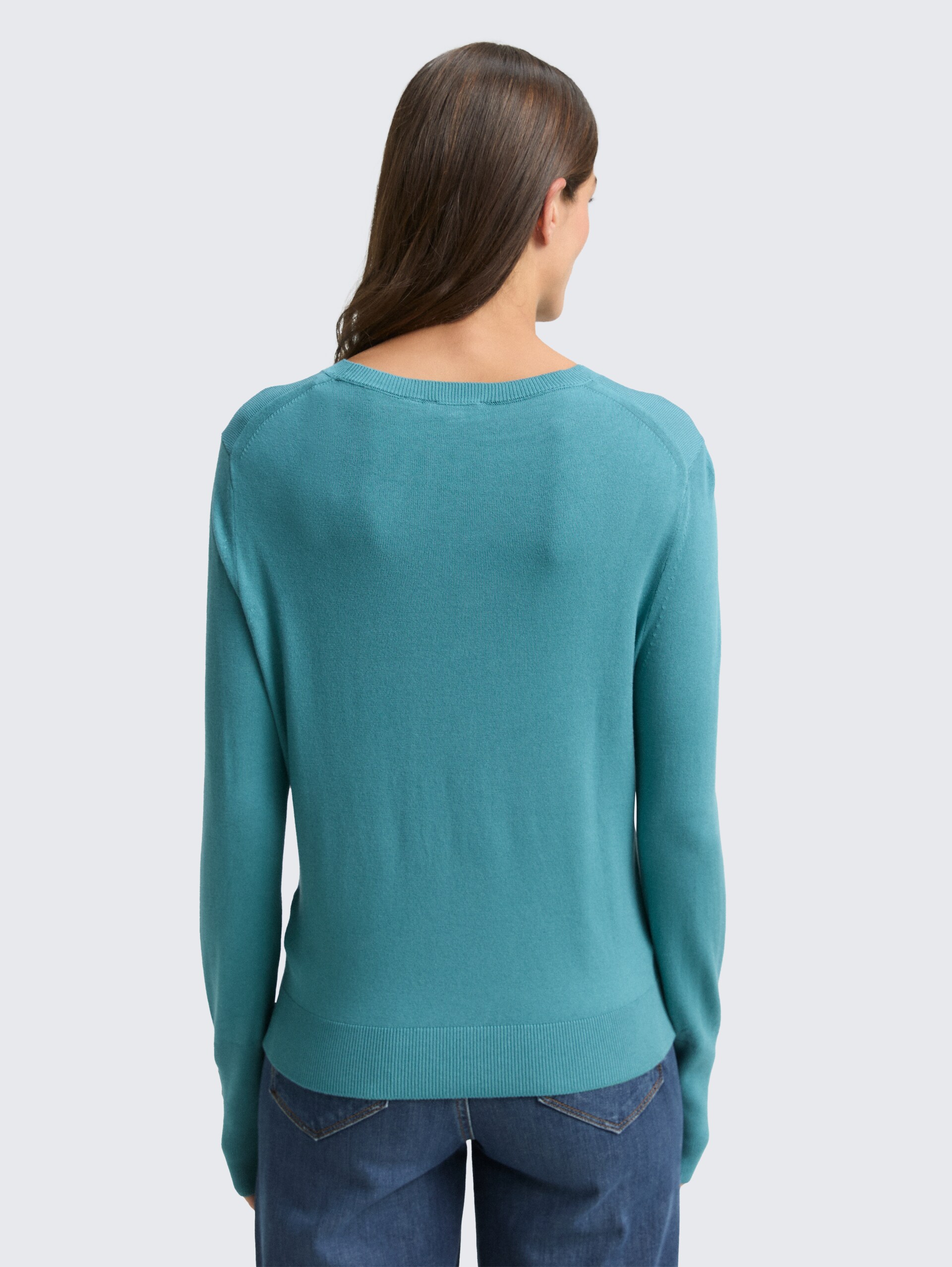 Strickpullover mit Knopf-Details - tropical teal