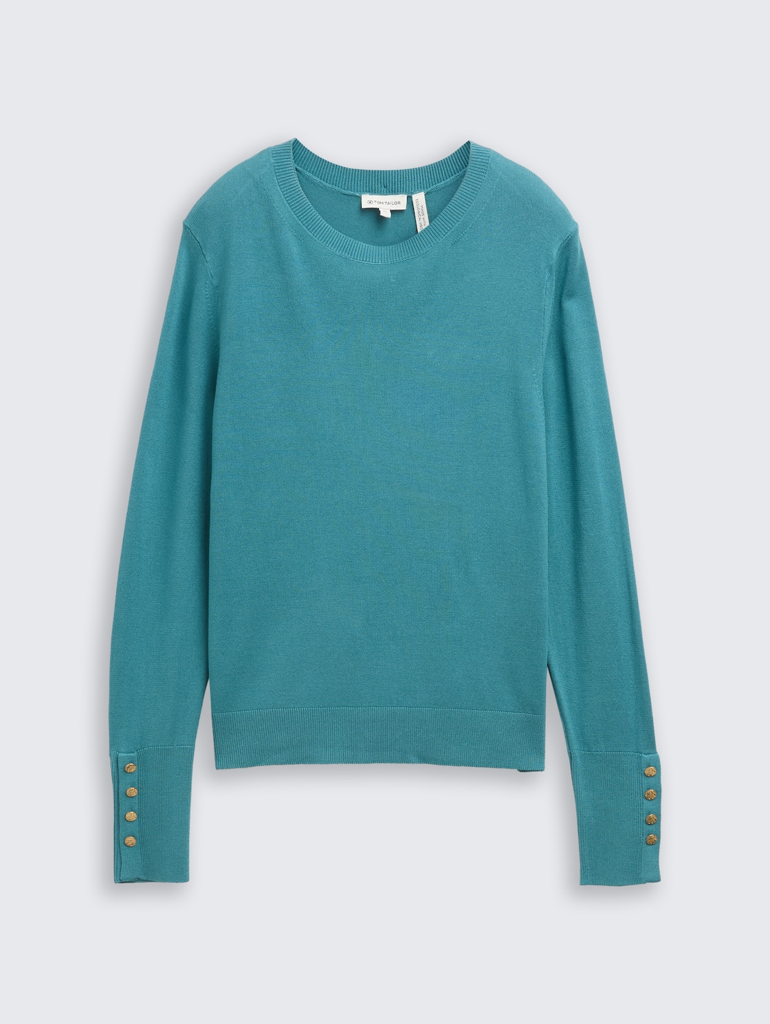 Strickpullover mit Knopf-Details - tropical teal