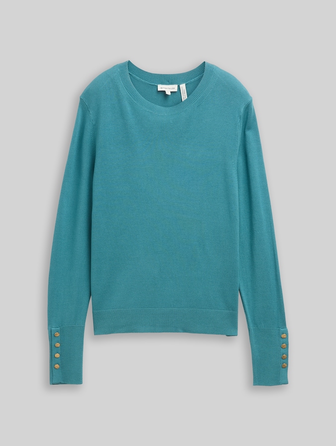 Strickpullover mit Knopf-Details von Women, tropical teal