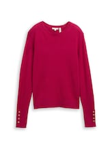 Ausgewählt, Strickpullover mit Knopf-Details von Tom Tailor, rot