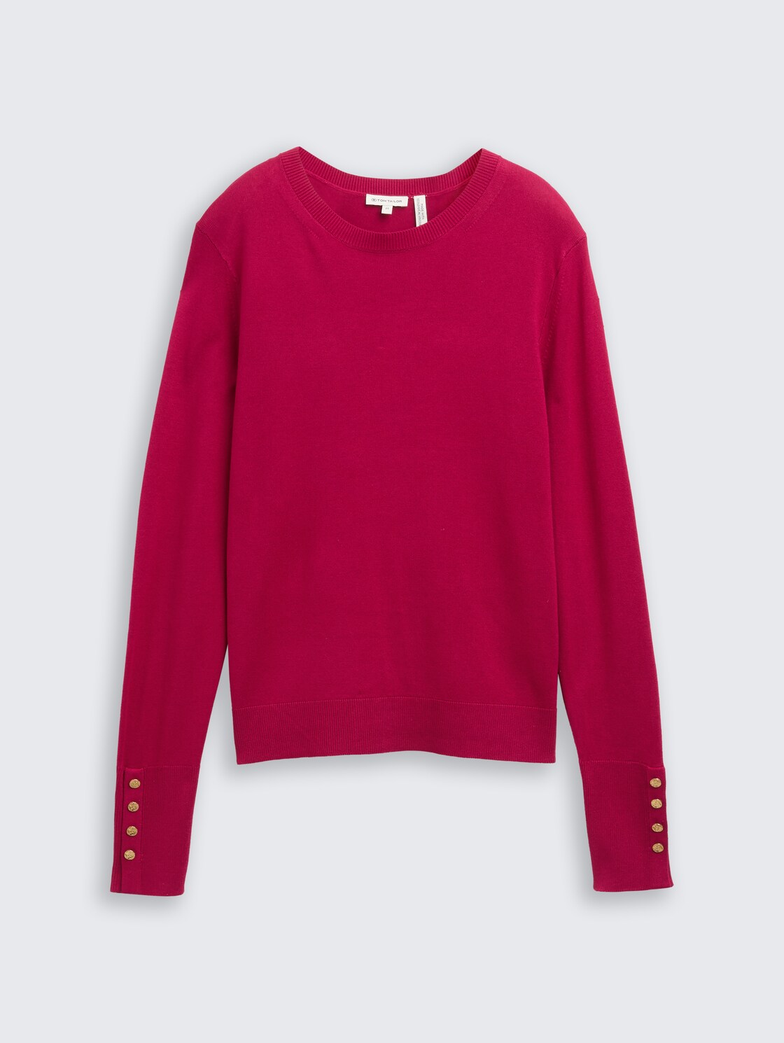 Strickpullover mit Knopf-Details - dark pink