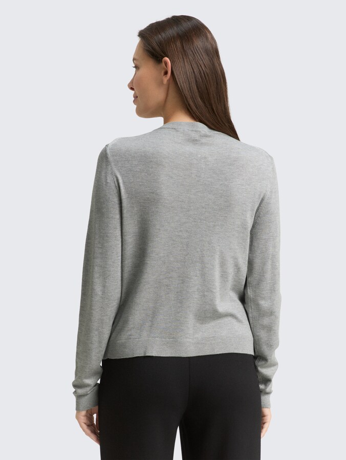 TOM TAILOR Cardigan gebreide jas voor dames, 38330 - Soft Taupe Melange, XL TOM TAILOR Cardigan gebreide jas voor dames, 38330 - Soft Taupe Melange, XL