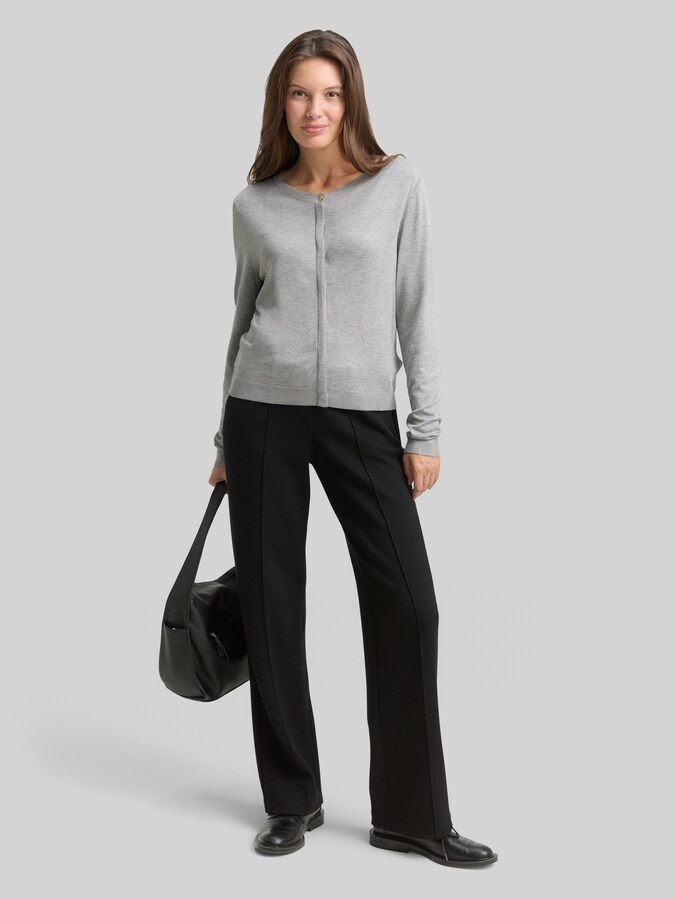 Cardigan avec patte de boutonnage dissimulée par Women, medium silver grey melange